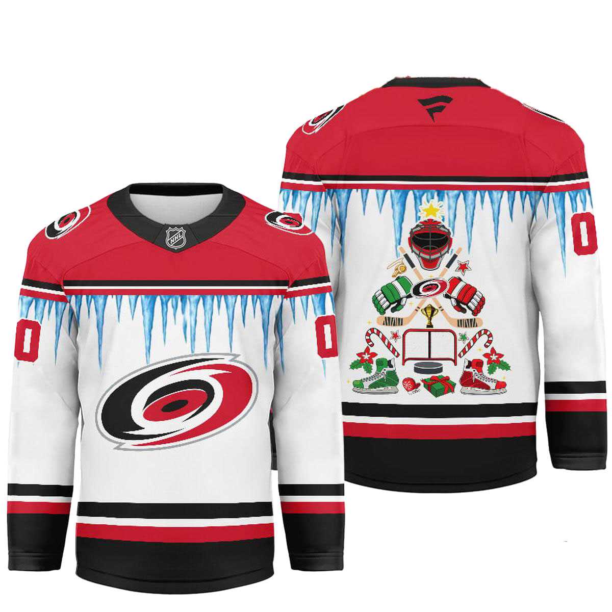 Carolina Hurricanes Icicle Christmas Tree Custom Hockey Jersey