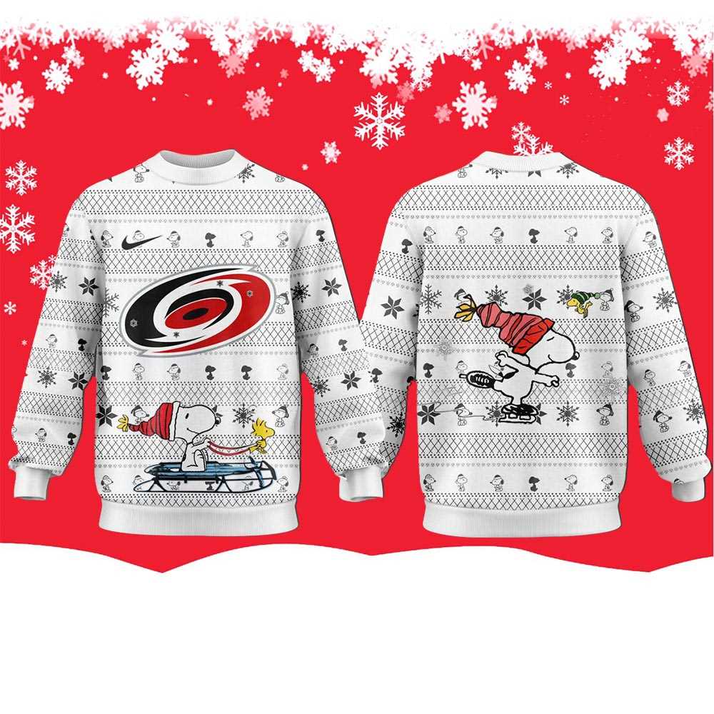 Carolina Hurricanes Snoopy Peanuts 2025 Ugly Christmas Sweater Carolina Hurricanes Snoopy Peanuts 2025 Ugly Christmas Sweater