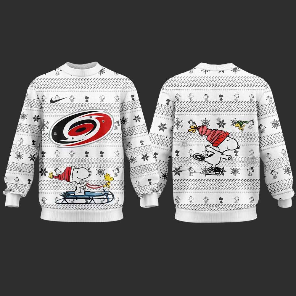 Carolina Hurricanes Snoopy Peanuts 2025 Ugly Christmas Sweater Carolina Hurricanes Snoopy Peanuts 2025 Ugly Christmas Sweater