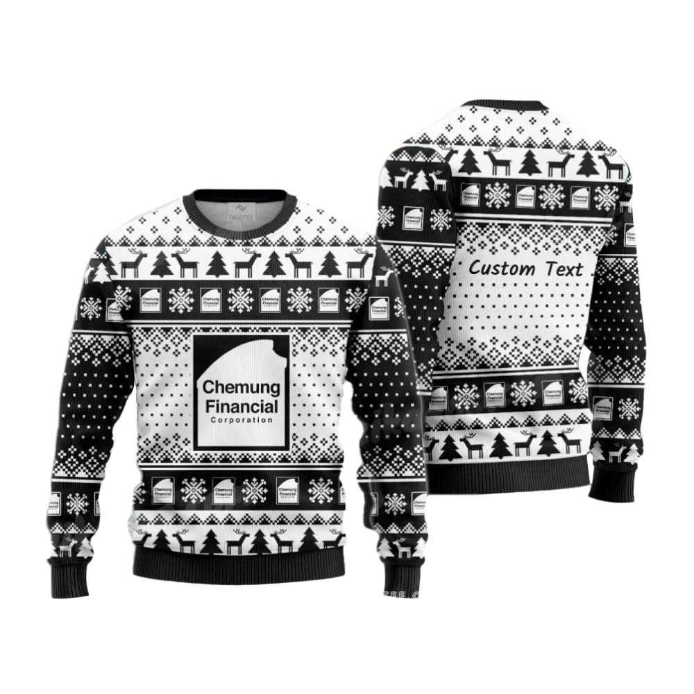 Chemung Financial Corporation Xmas Holiday Ugly Christmas Sweater