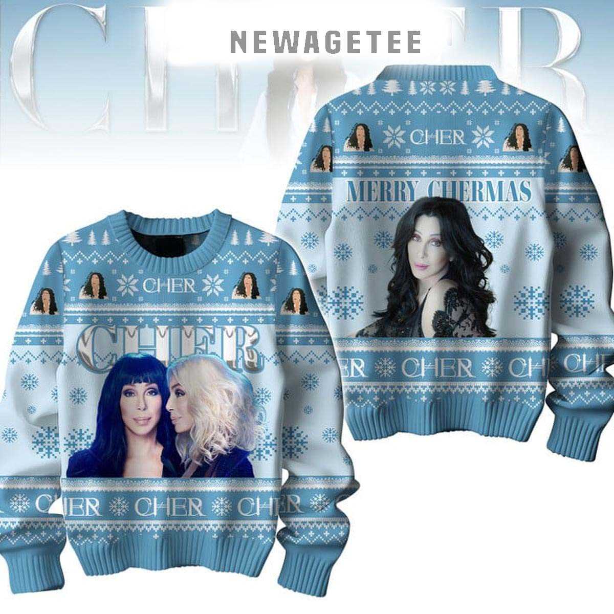 Cher Cher Cher Merry Chermas 2025 Ugly Christmas Sweater Cher Cher Cher Merry Chermas 2025 Ugly Christmas Sweater