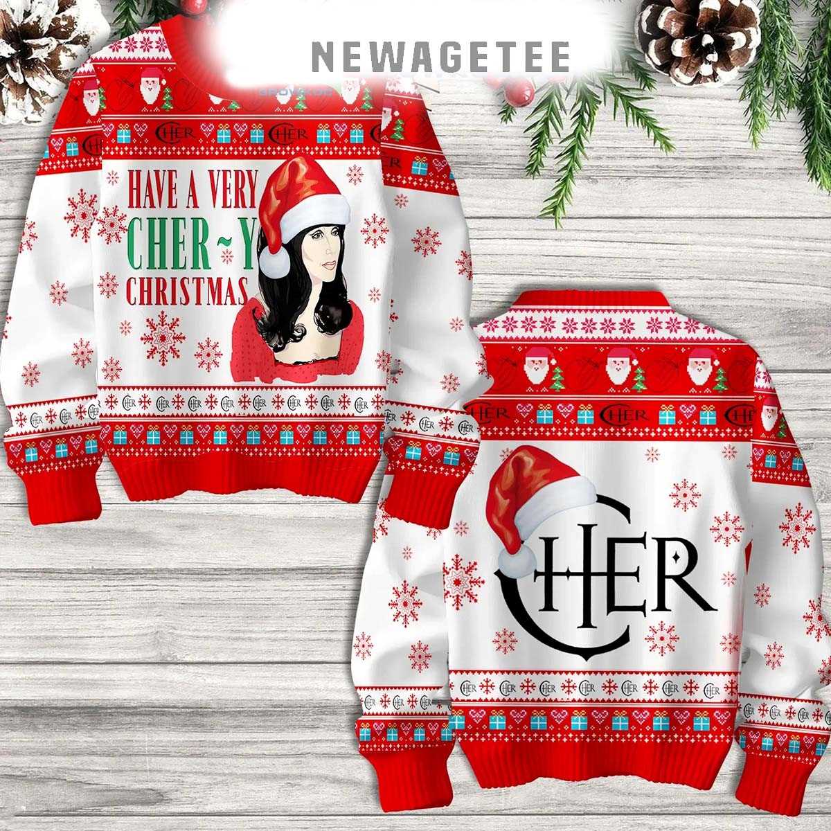 Cher Have A Very Chery Christmas 2025 Ugly Christmas Sweater Cher Have A Very Chery Christmas 2025 Ugly Christmas Sweater