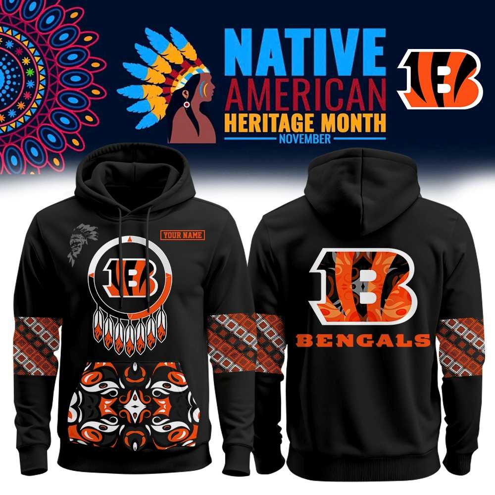 Cincinnati Bengals Native American Heritage Month Hoodie Cincinnati Bengals Native American Heritage Month Hoodie