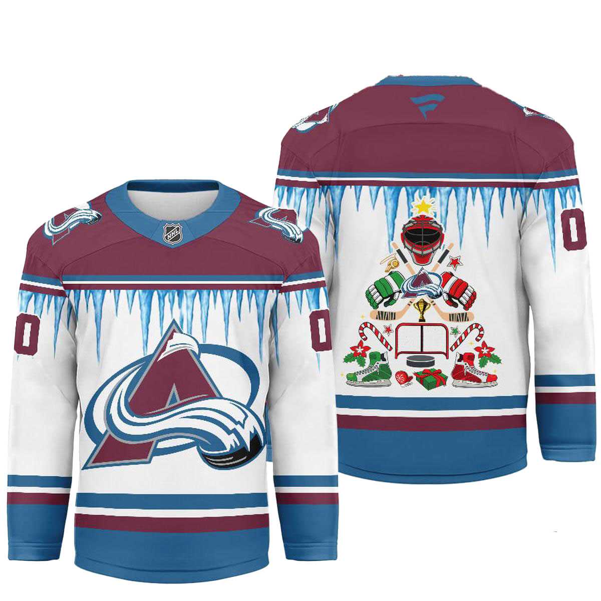 Colorado Avalanche Icicle Christmas Tree Custom Hockey Jersey