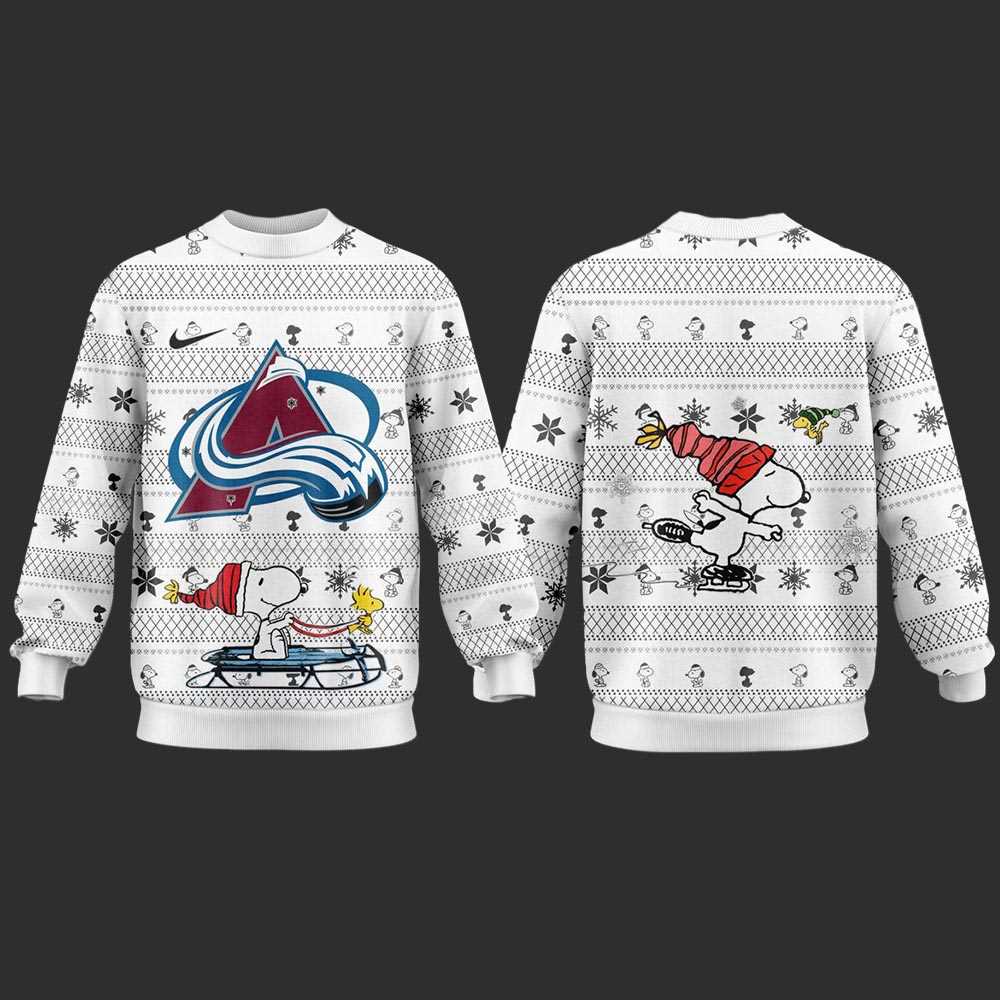 Colorado Avalanche Snoopy Peanuts 2025 Ugly Christmas Sweater Colorado Avalanche Snoopy Peanuts 2025 Ugly Christmas Sweater