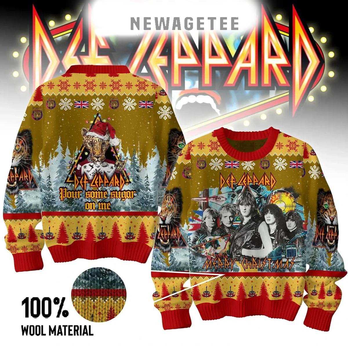 Def Leppard Some Sugar On Me 2025 Ugly Christmas Sweater