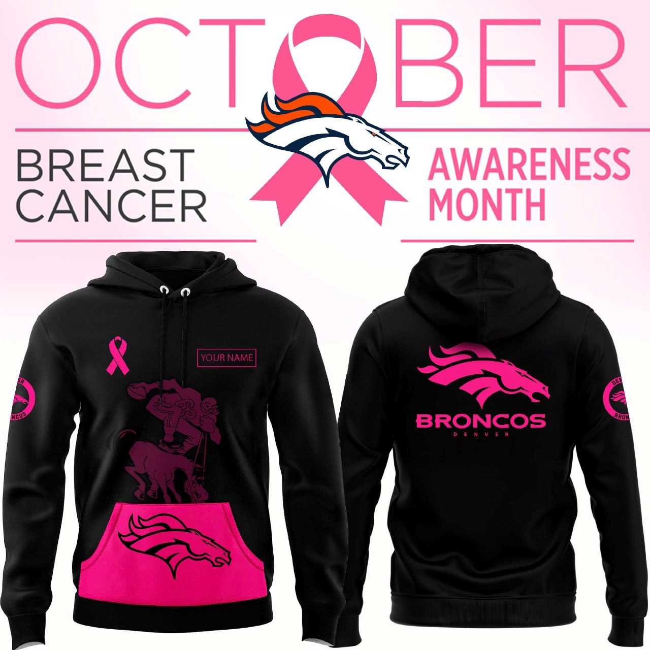 Denver Broncos Breast Cancer Awareness Hoodie