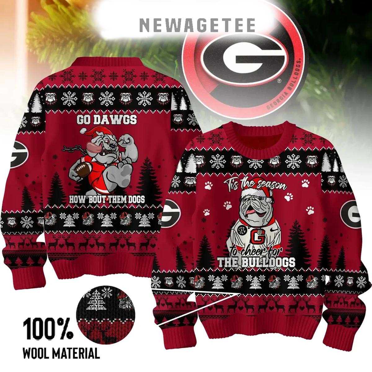 Georgia Bulldogs Im Just A Chill Guy Who Loves Bulldogs 2025 Ugly Christmas Sweater