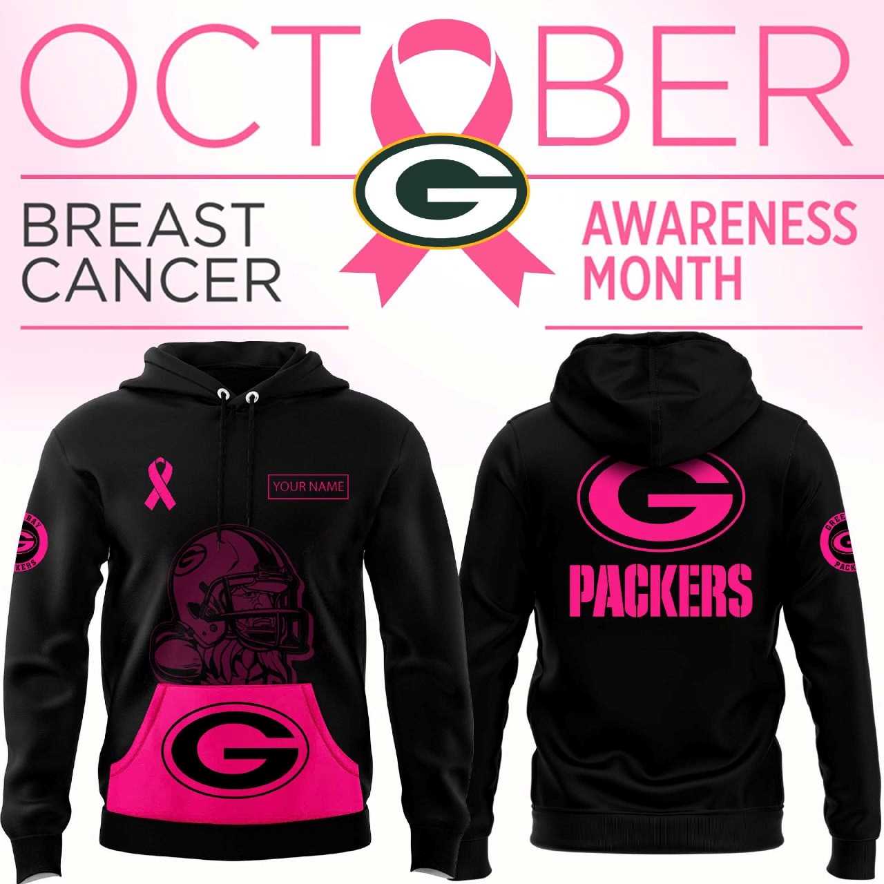 Green Bay Packers Breast Cancer Awareness Hoodie