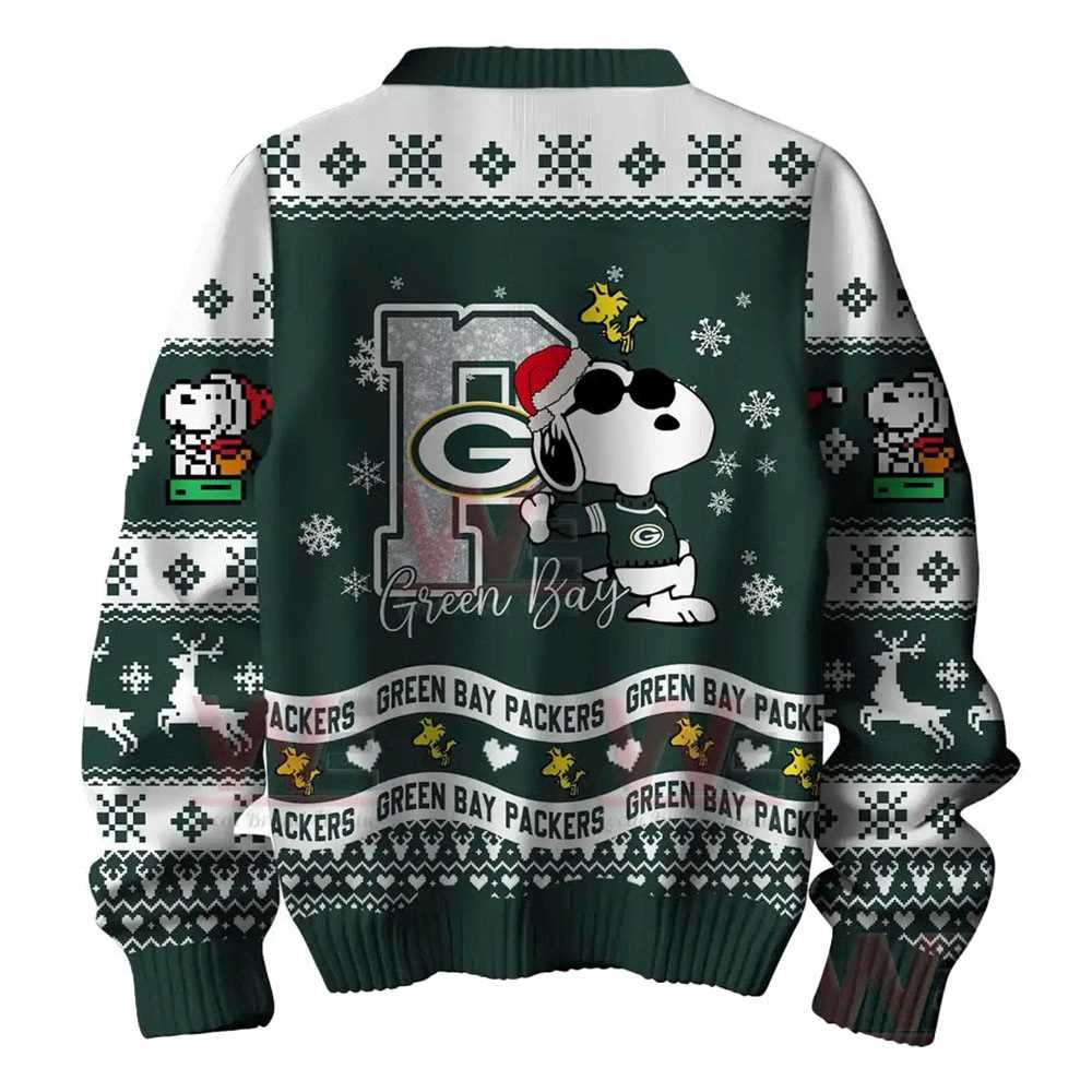 Detroit Lions Snoopy Woodstock Puffer Jacket Ugly Christmas Sweater