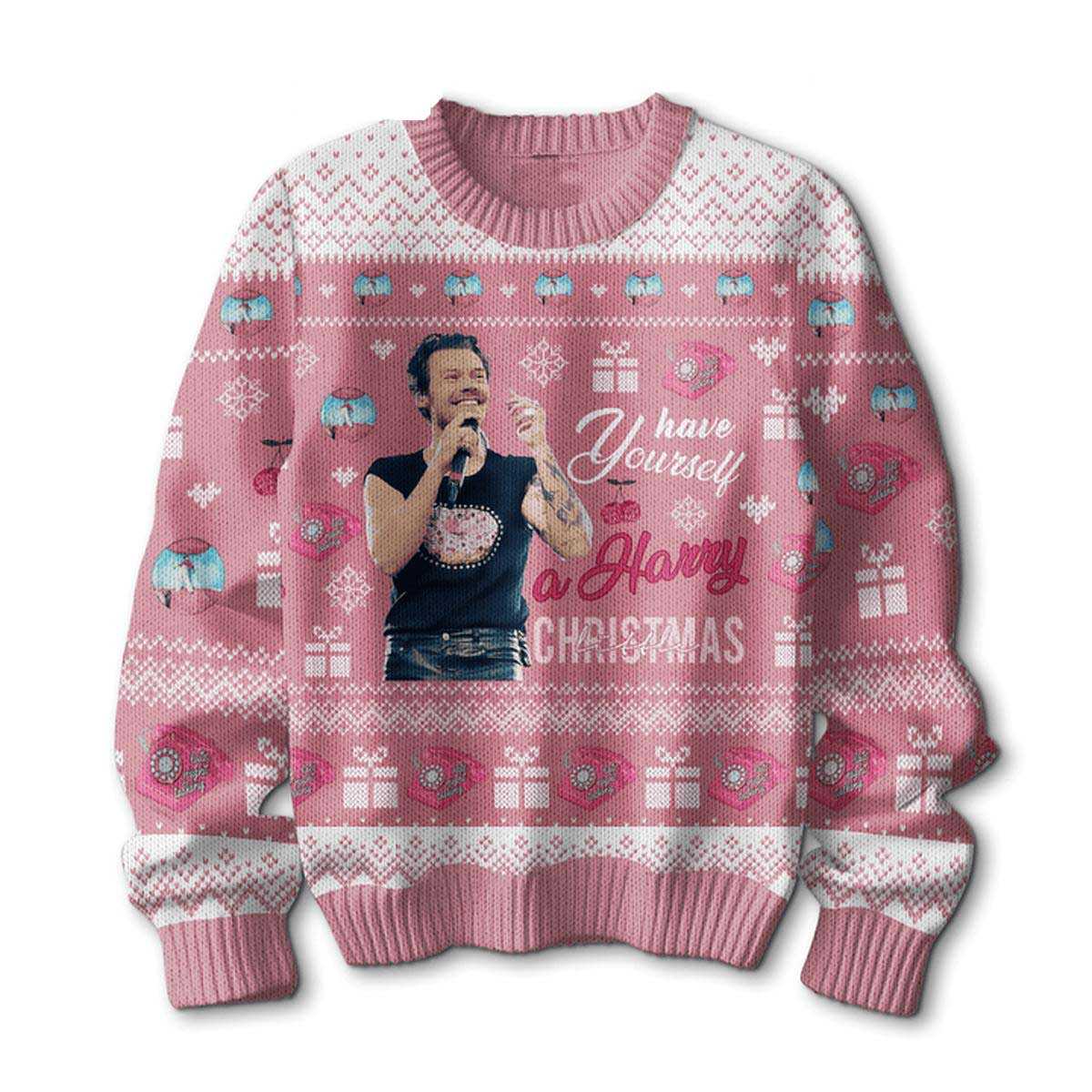 Harry Styles Tis The Season To Treat People With Kindness Christmas Ugly Sweater Harry Styles Tis The Season To Treat People With Kindness Christmas Ugly Sweater