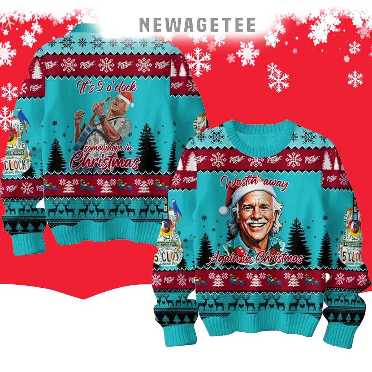 Jimmy Buffett Wastin Away Again In Christmas 2025 Ugly Christmas Sweater Jimmy Buffett Wastin Away Again In Christmas 2025 Ugly Christmas Sweater