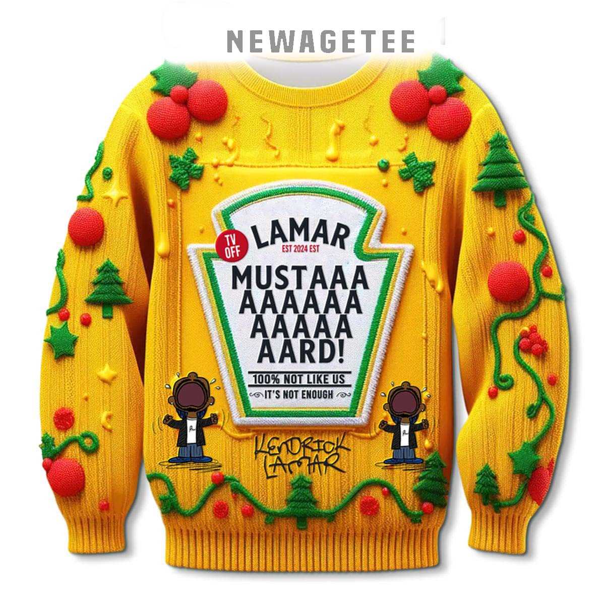 Kendrick Lamar Mustard Lamar Est 2025 Ugly Christmas Sweater Kendrick Lamar Mustard Lamar Est 2025 Ugly Christmas Sweater