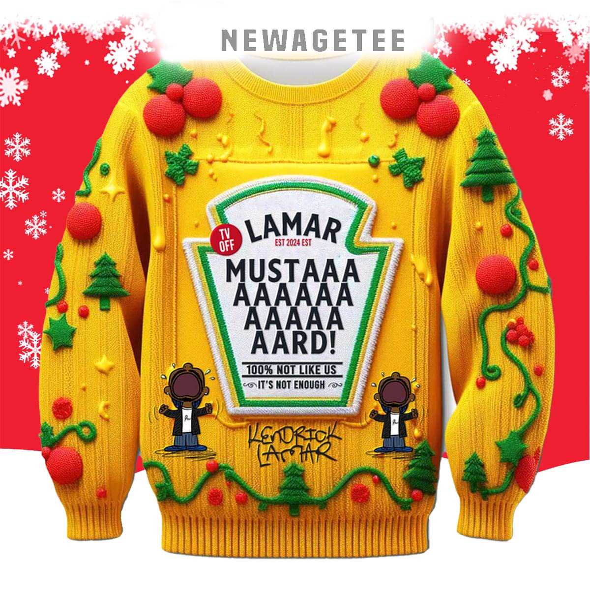 Kendrick Lamar Mustard Lamar Est 2025 Ugly Christmas Sweater Kendrick Lamar Mustard Lamar Est 2025 Ugly Christmas Sweater
