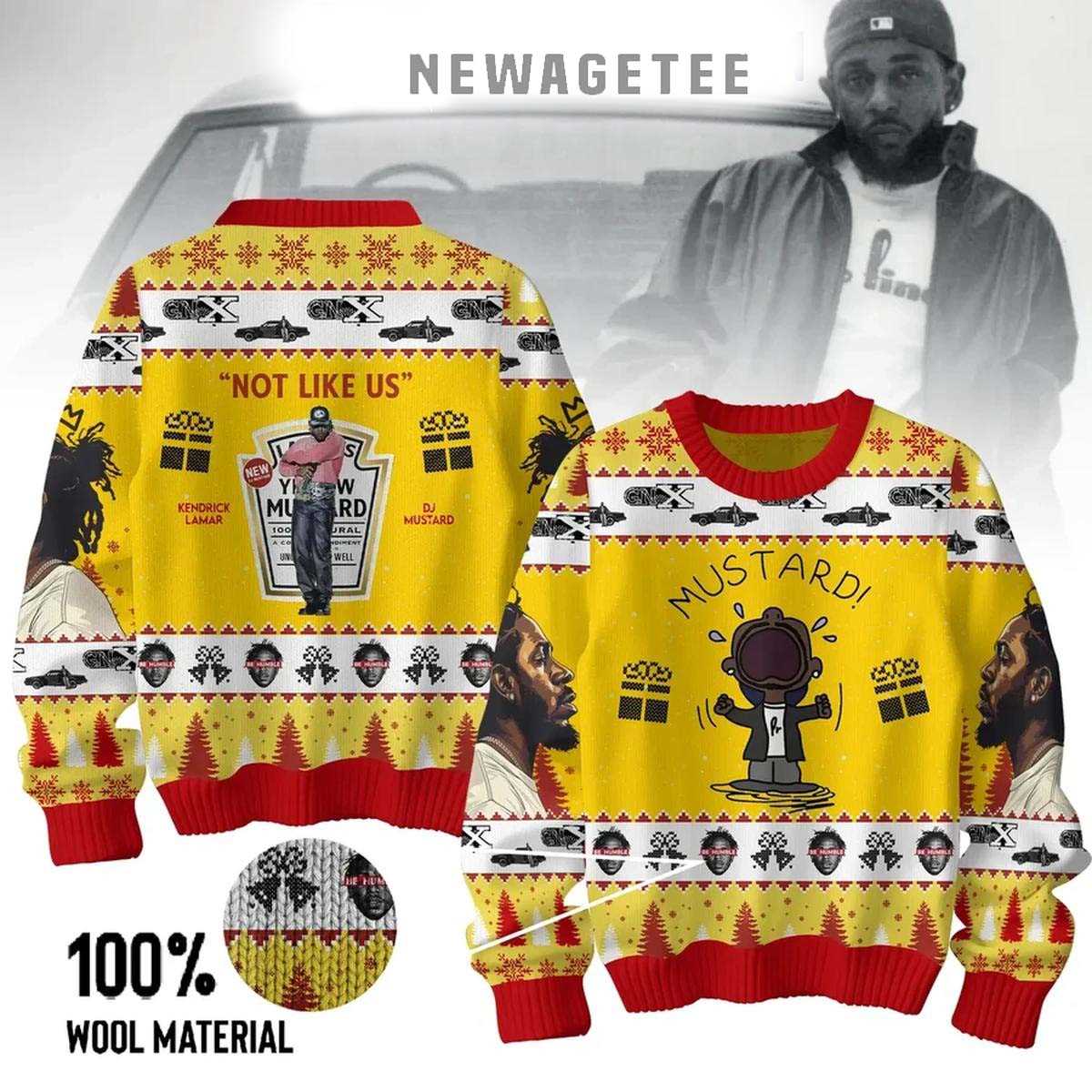 Kendrick Lamar Mustard They Not Like Us Be Merry 2025 Ugly Christmas Sweater Kendrick Lamar Mustard They Not Like Us Be Merry 2025 Ugly Christmas Sweater