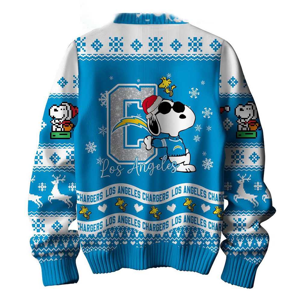 Los Angeles Chargers Snoopy Woodstock Puffer Jacket Ugly Christmas Sweater Los Angeles Chargers Snoopy Woodstock Puffer Jacket Ugly Christmas Sweater