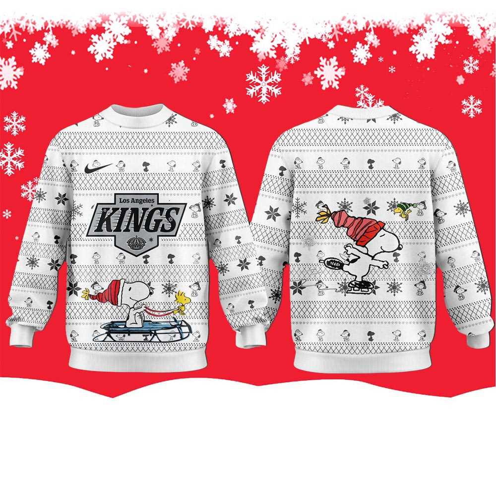 Los Angeles Kings Snoopy Peanuts 2025 Ugly Christmas Sweater