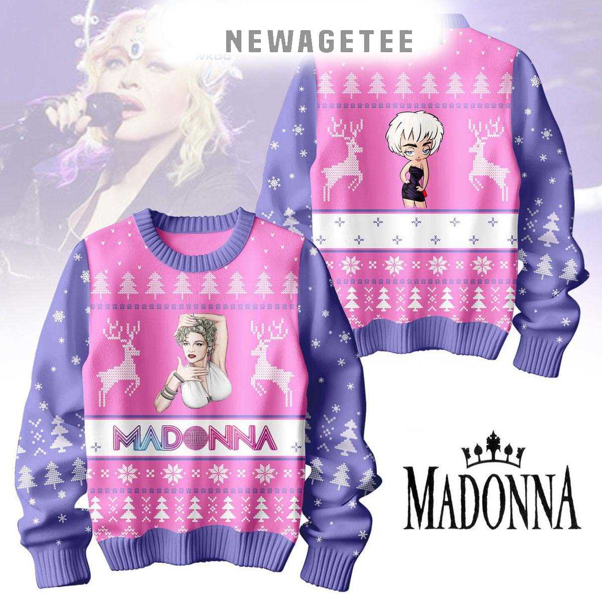 Madonna Lets Celebrating The Holidays Christmas 2024 Ugly Sweater