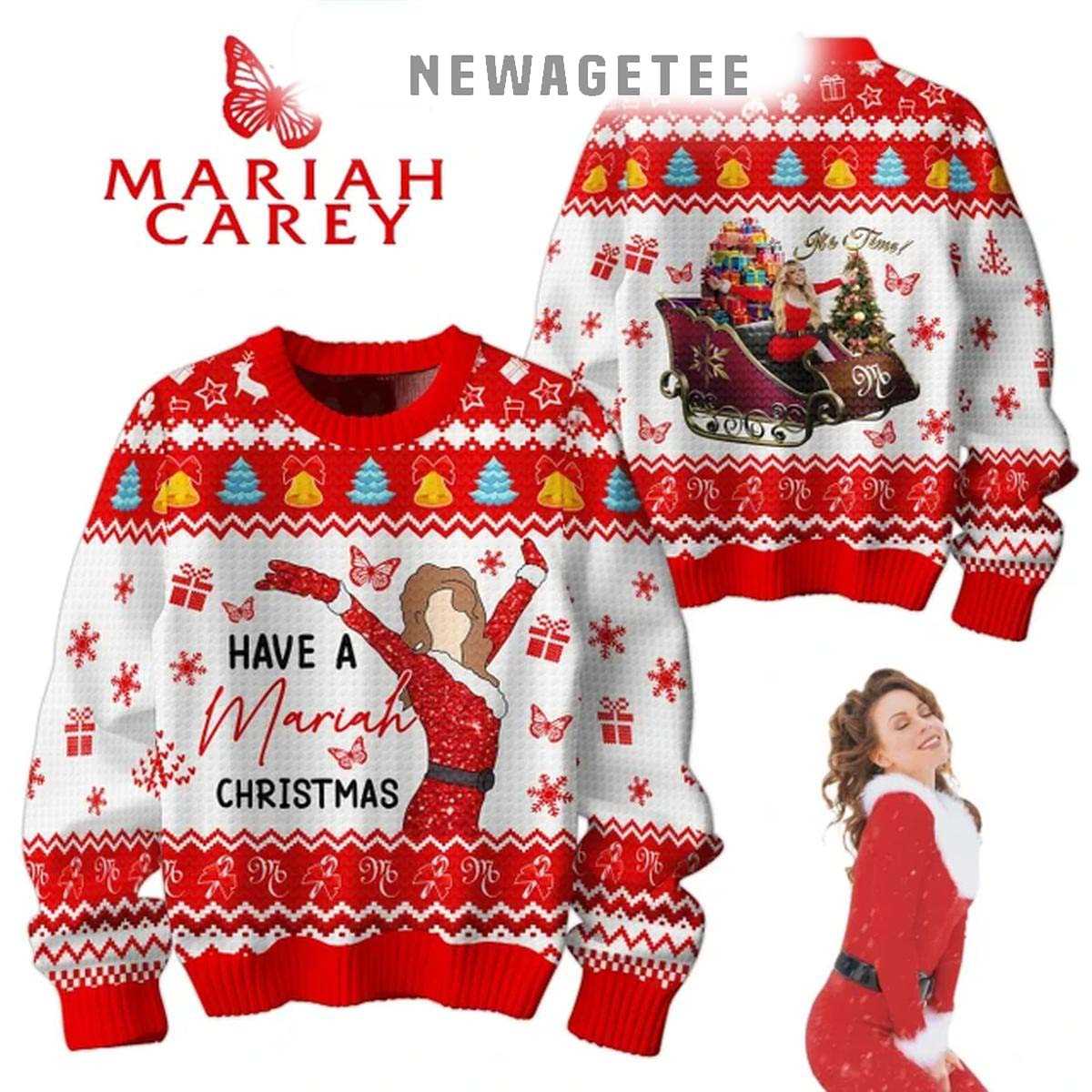 Mariah Carey Have A Mariah 2024 Christmas Happy Merry Ugly Sweater