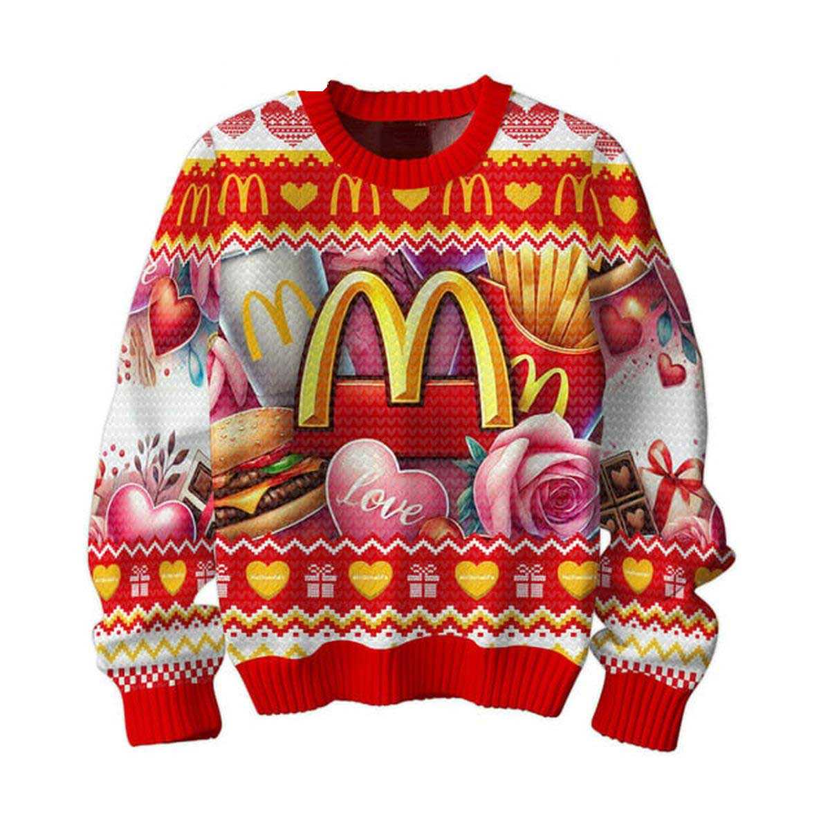 Mcdonalds Im Loving You Happy Valentine 2025 Ugly Sweater