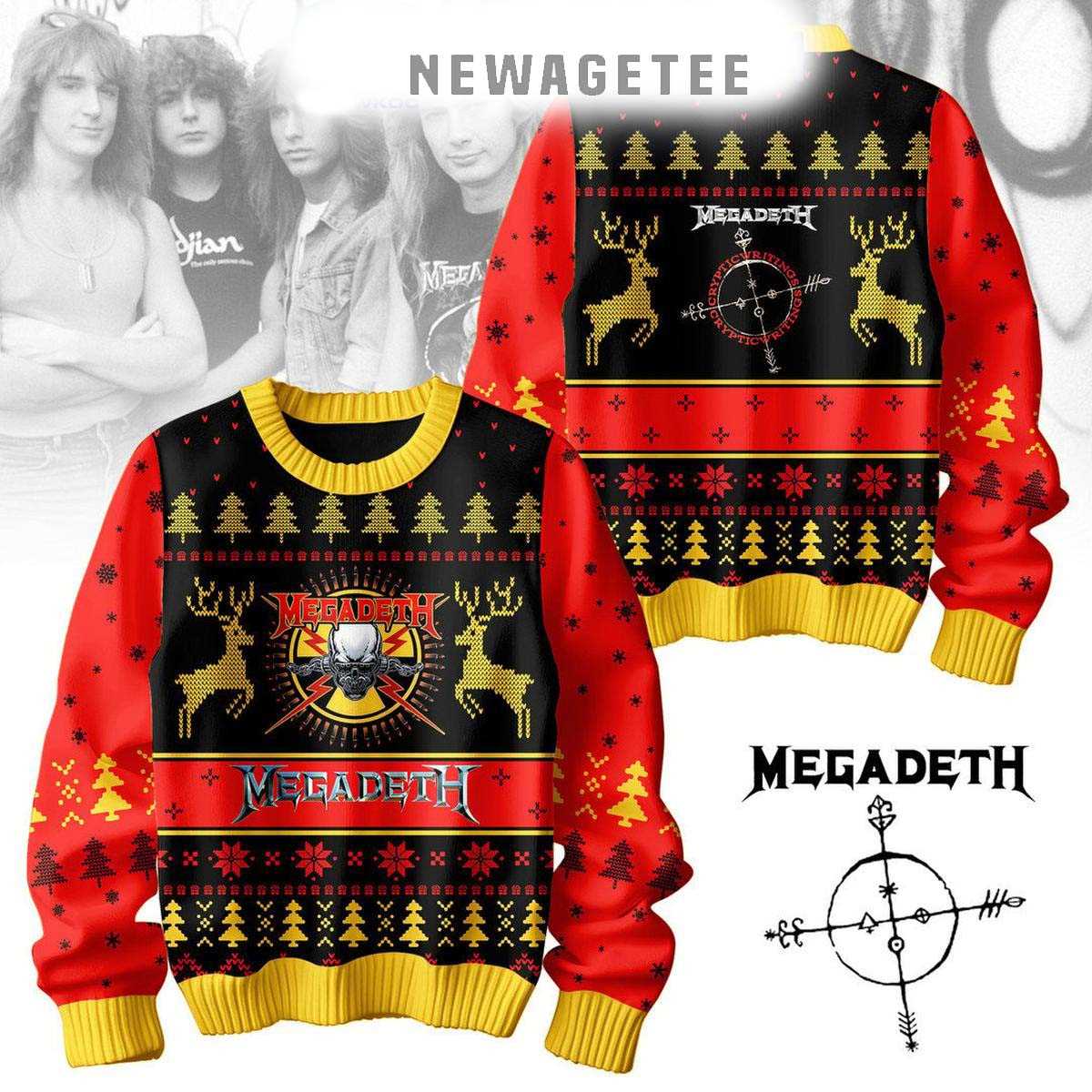 Megadeth Lets Celebrating The Holidays Christmas 2024 Ugly Sweater