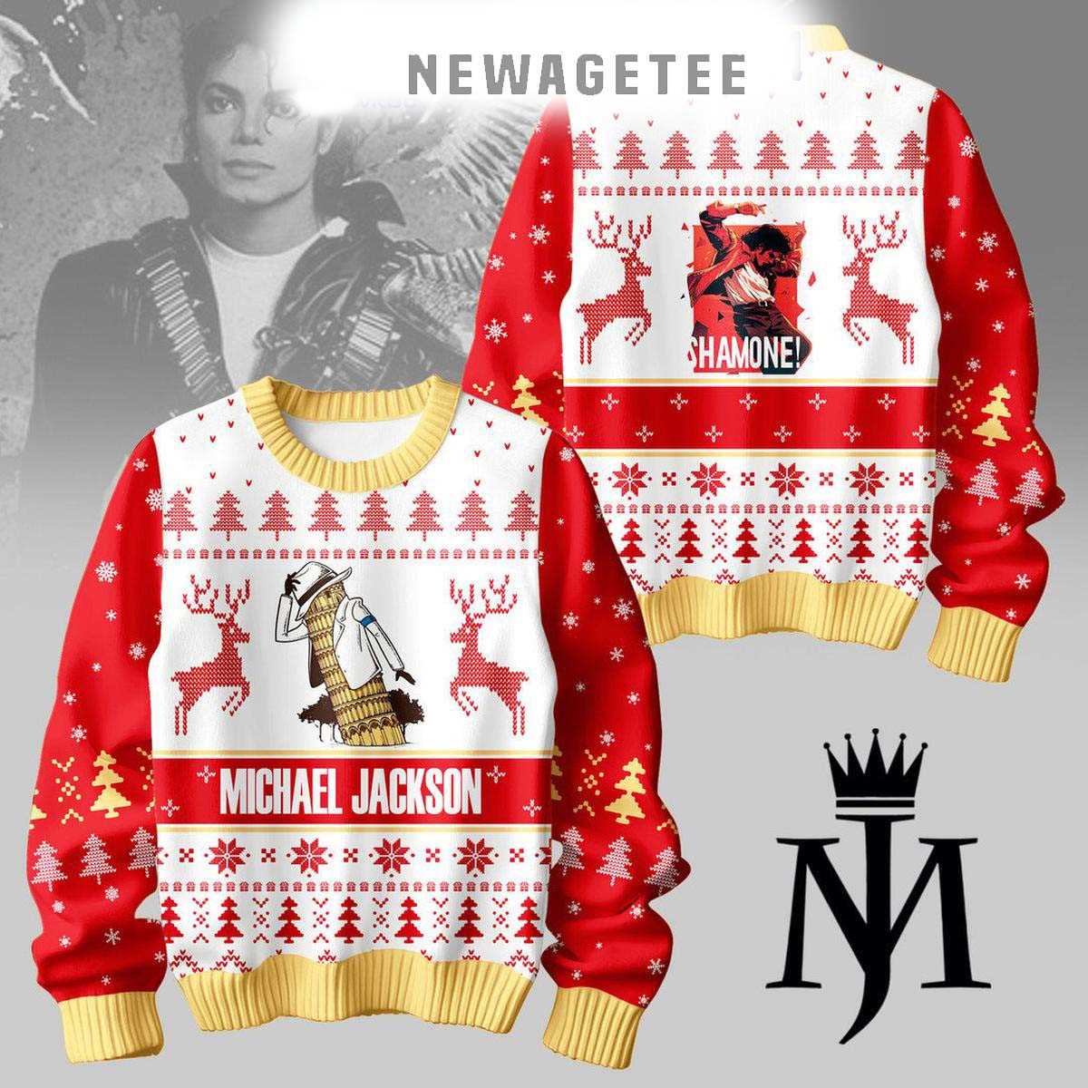 Michael Jackson Shamone Christmas 2024 Ugly Sweater