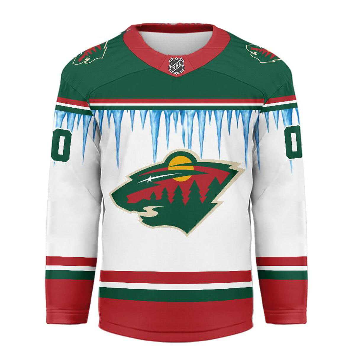 Minnesota Wild Icicle Christmas Tree Custom Hockey Jersey Minnesota Wild Icicle Christmas Tree Custom Hockey Jersey