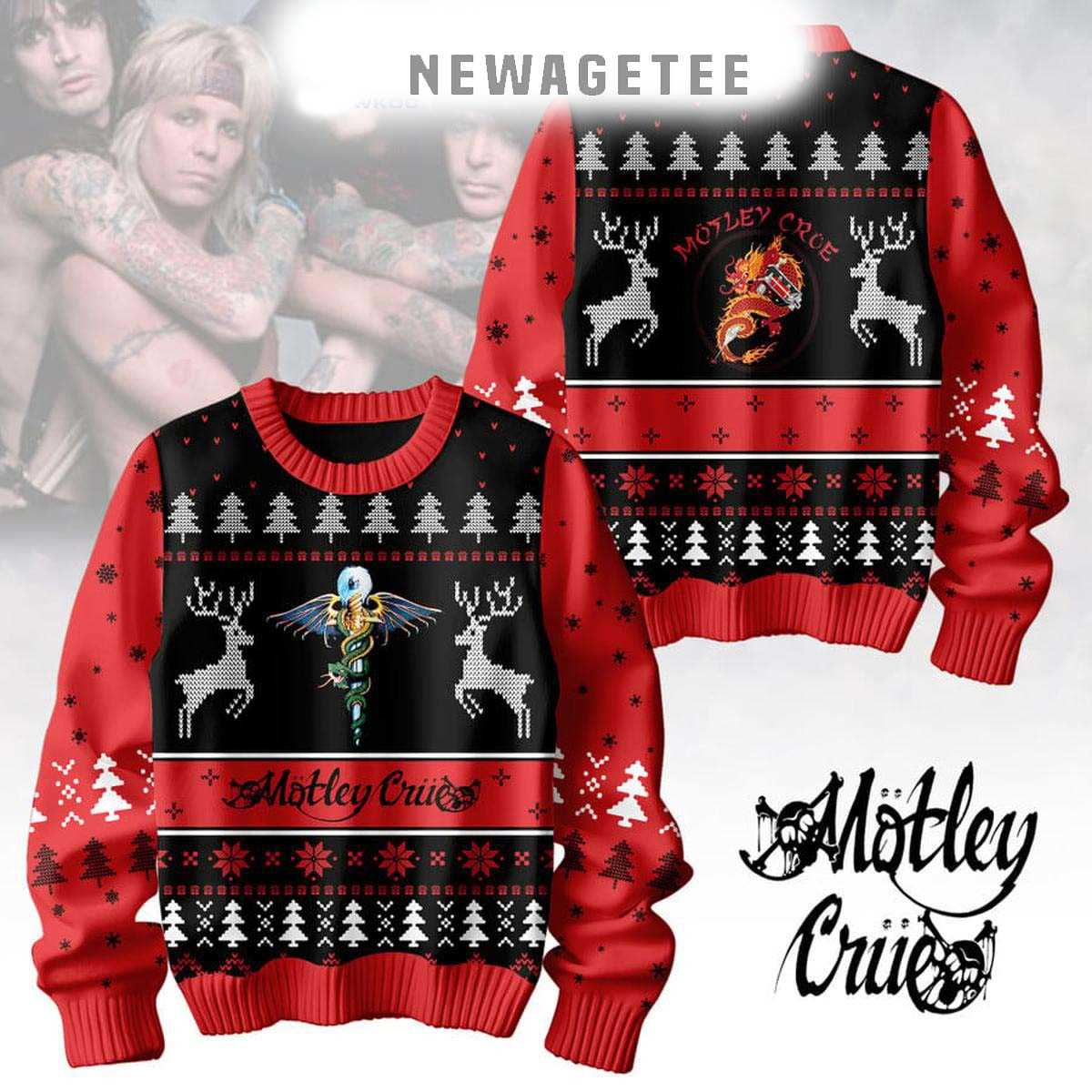 Motley Crue Dont Go Away Mad On Christmas 2024 Ugly Sweater