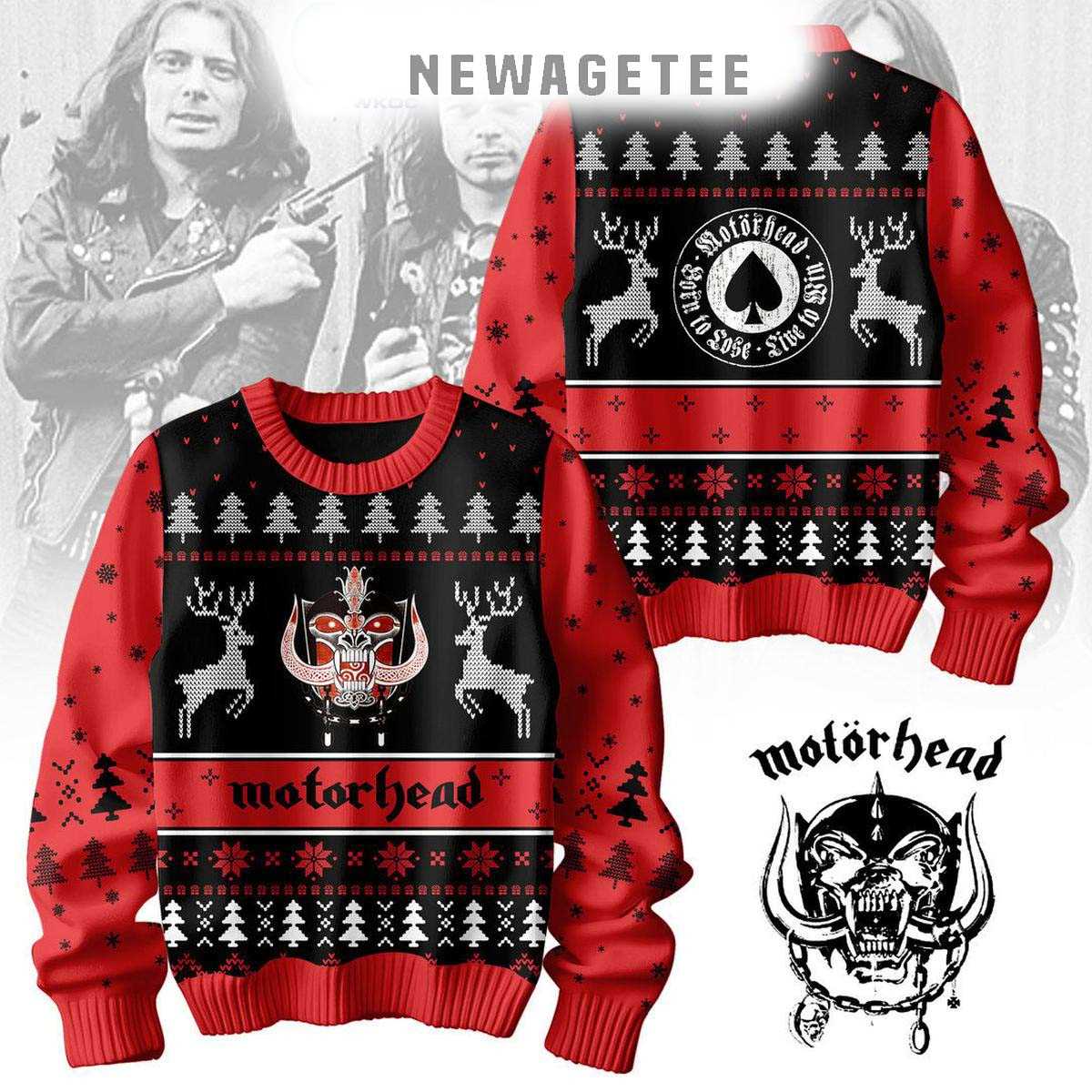Motorhead Born To Lose Live To Win Holidays Christmas 2024 Ugly Sweater