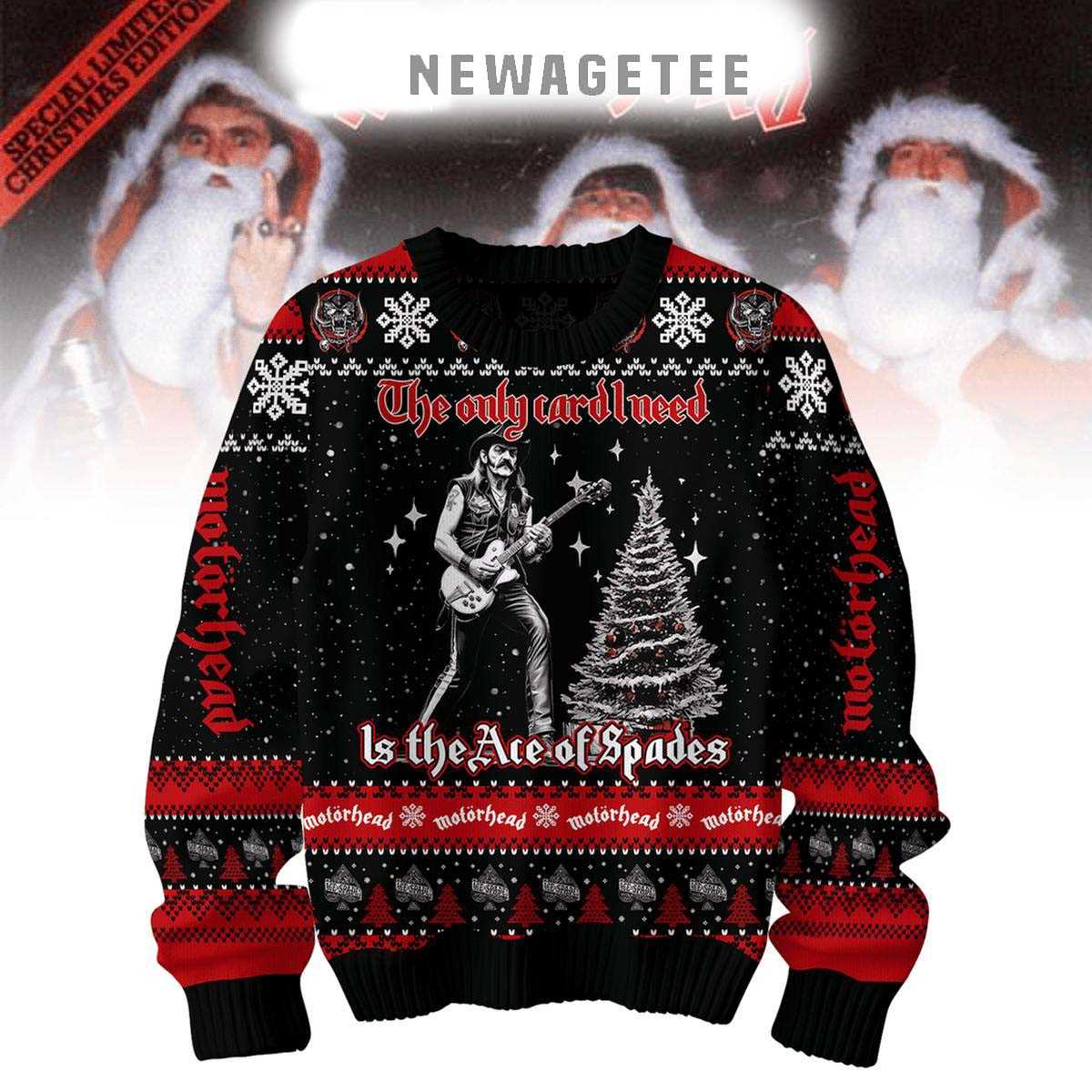 Motorhead The Only Card I Need Is The Ace Of Spades 2025 Ugly Christmas Sweater