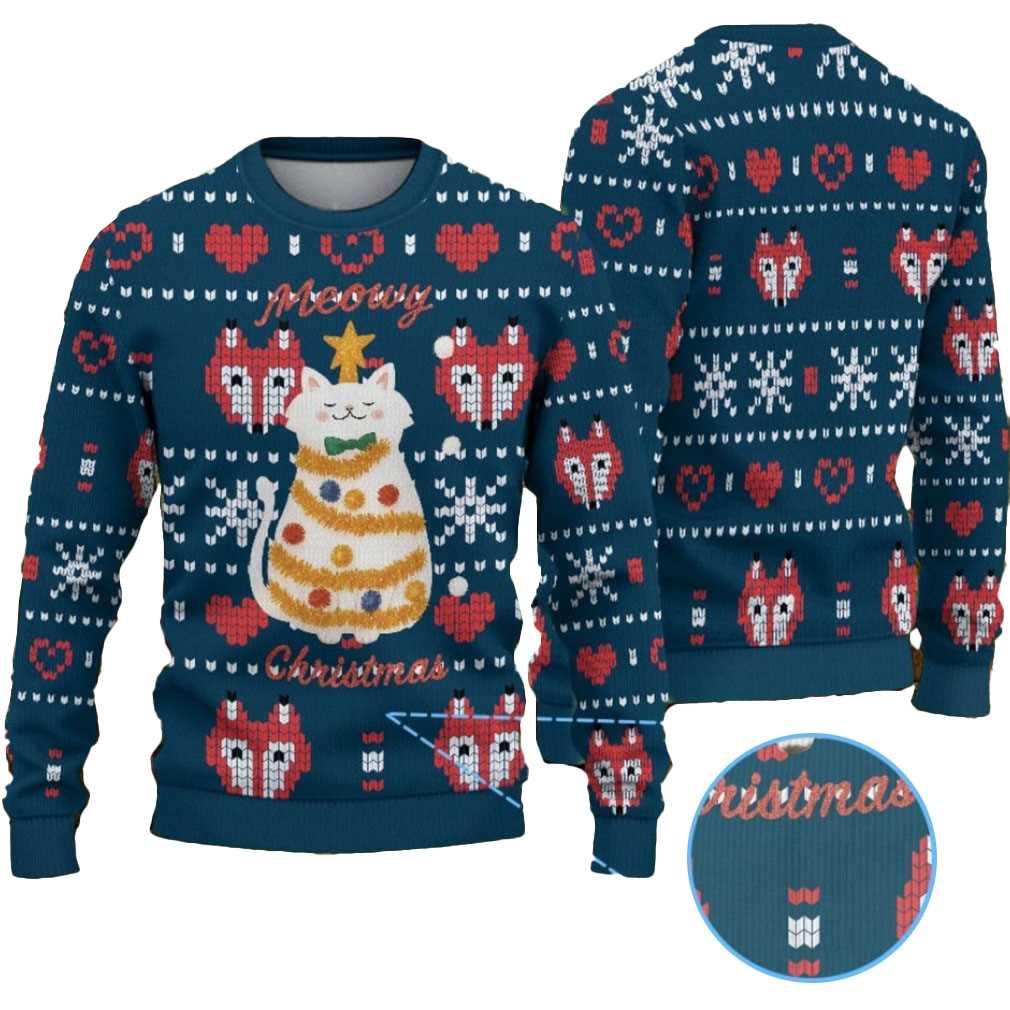 Red Fair Isle Snowflake Stranger Things Eleven Days Of Christmas With Eggo Waffle Ugly Christmas Sweater