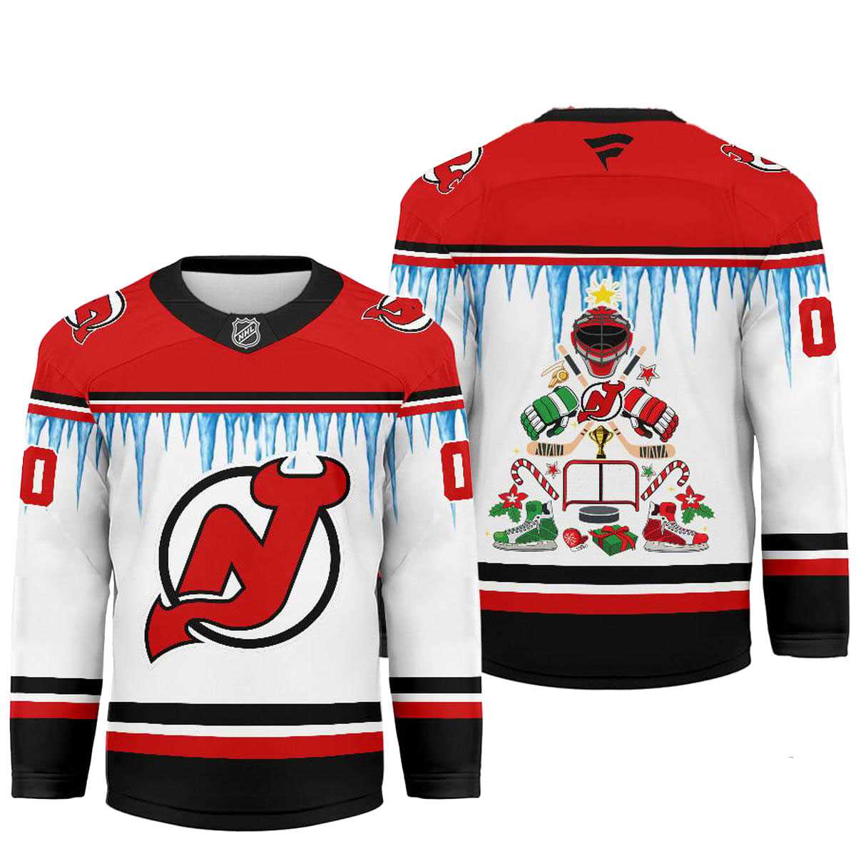 New Jersey Devils Icicle Christmas Tree Custom Hockey Jersey
