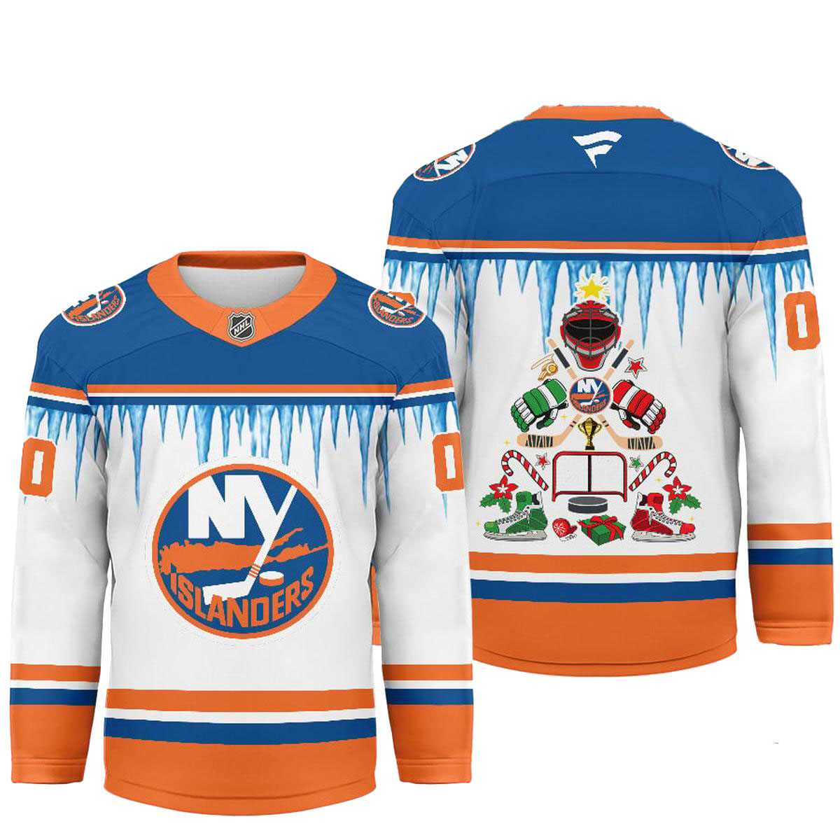 New York Islanders Icicle Christmas Tree Custom Hockey Jersey