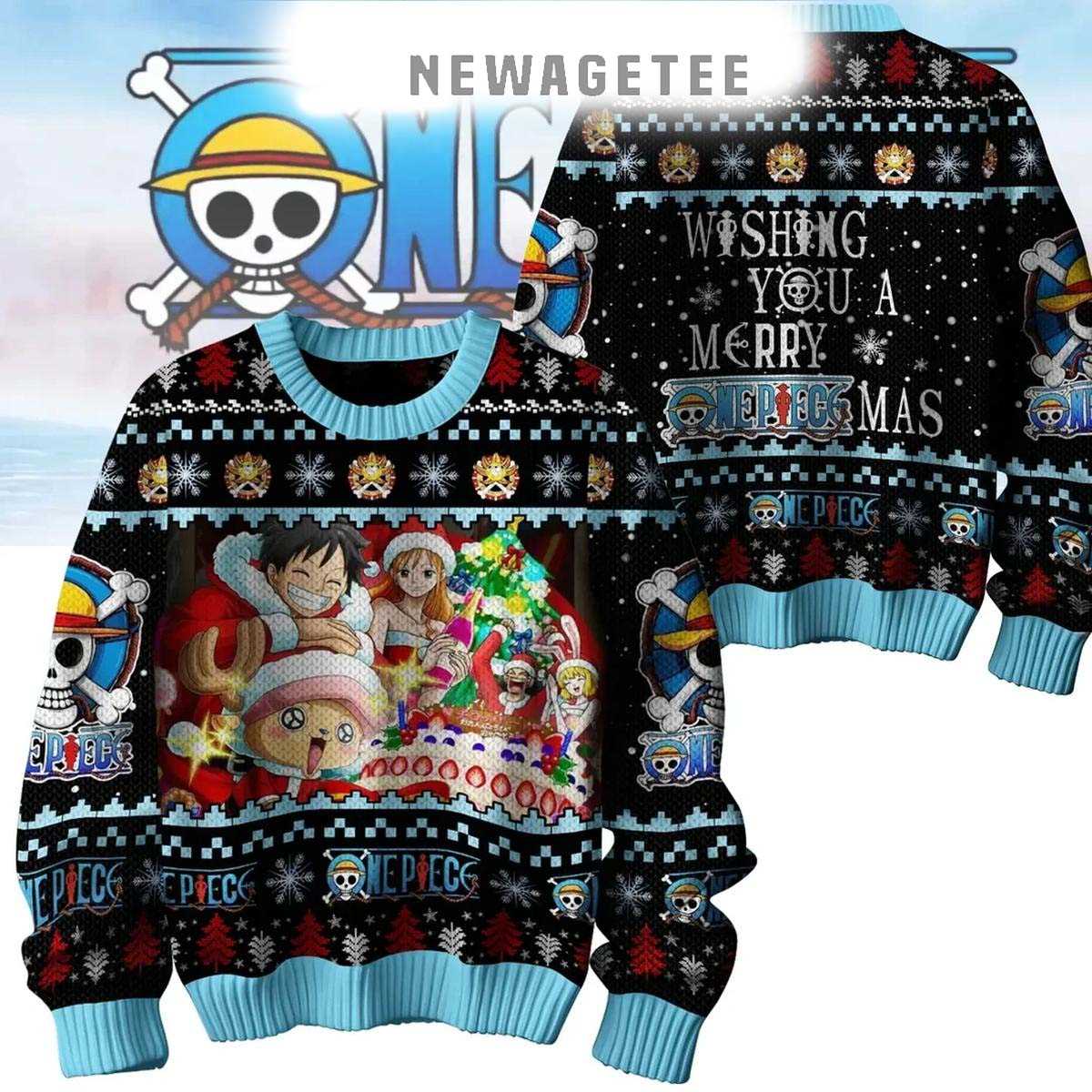 One Piece We Wish You A Merry Once Piecemas Christmas Ugly Sweater