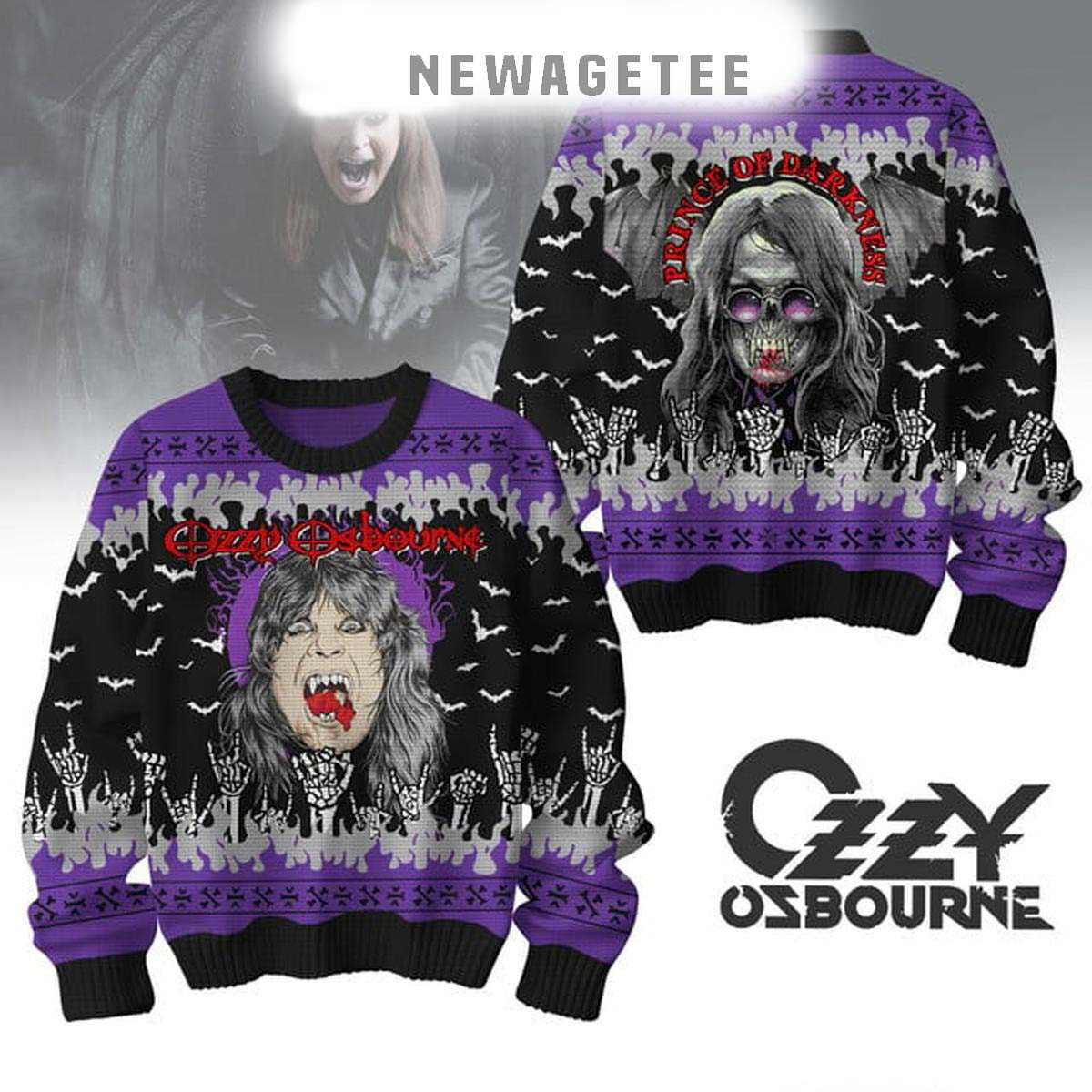 Ozzy Osbourne King Of Bat 2025 Ugly Christmas Sweater