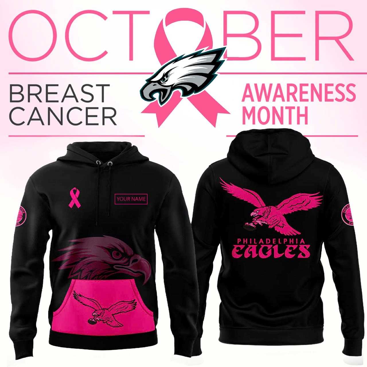 Philadelphia Eagles Breast Cancer Awareness Hoodie