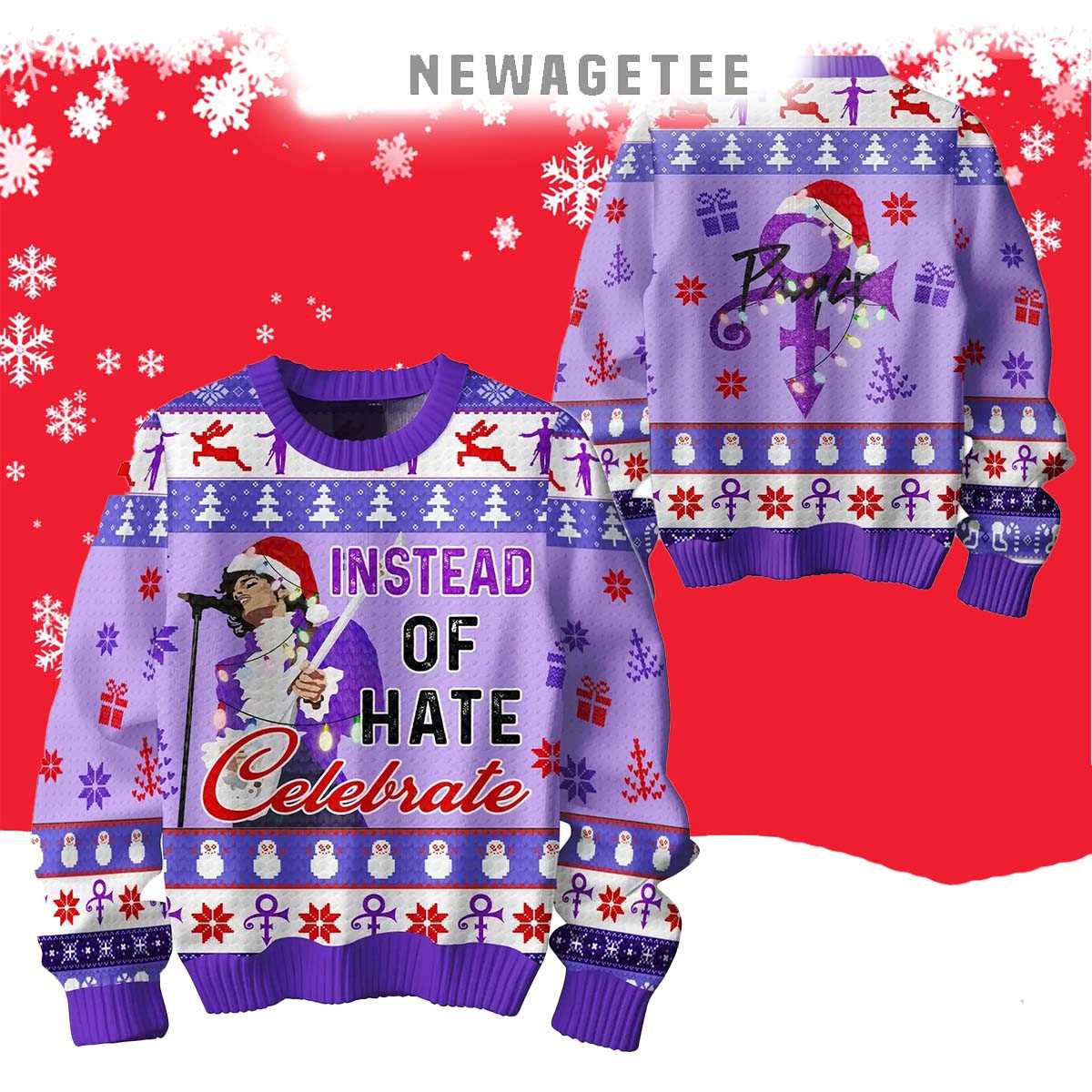Prince Instead Of Hate Celebrate Christmas 2025 Ugly Christmas Sweater Prince Instead Of Hate Celebrate Christmas 2025 Ugly Christmas Sweater