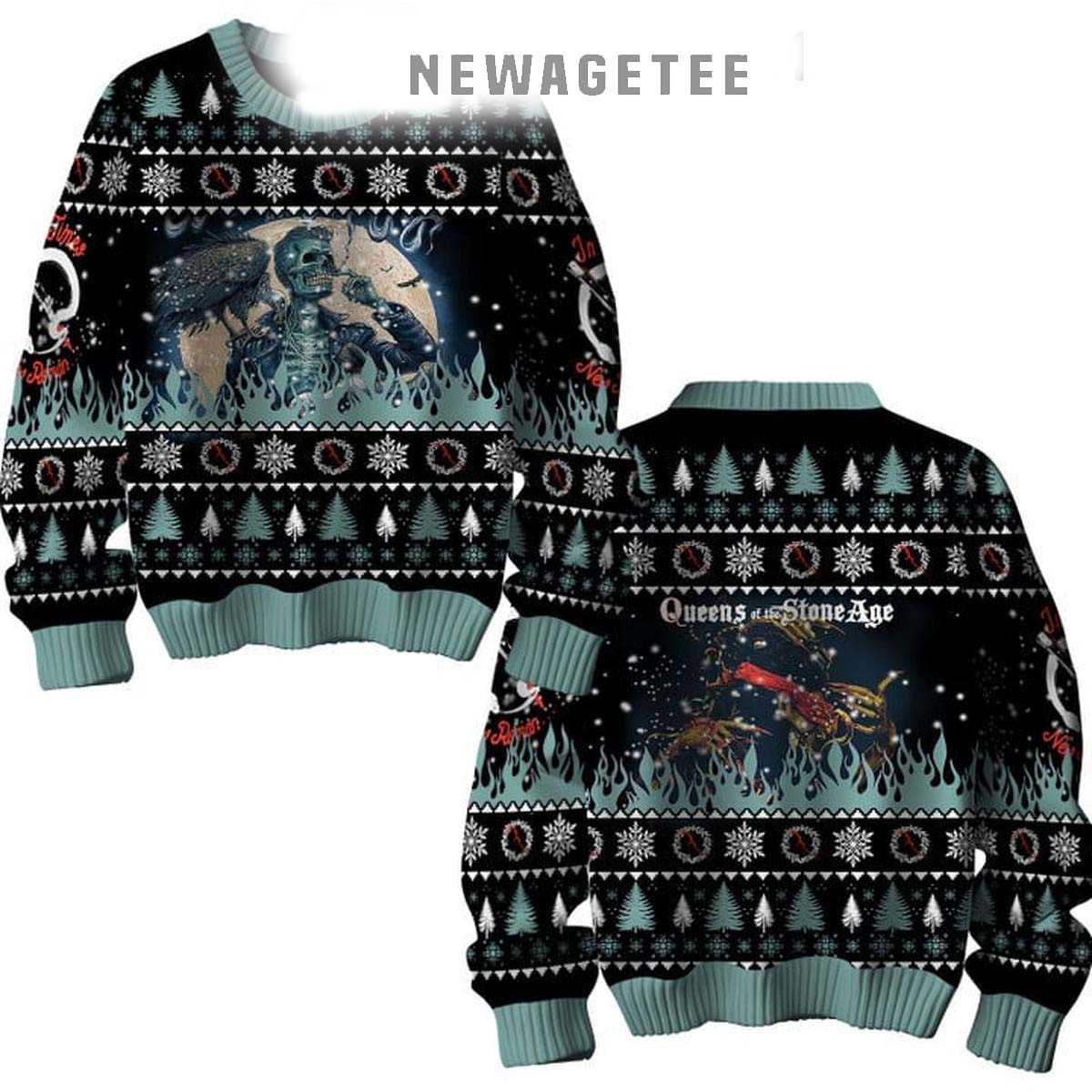 Queen Of Stone Age Death And Love 2025 Ugly Christmas Sweater Queen Of Stone Age Death And Love 2025 Ugly Christmas Sweater