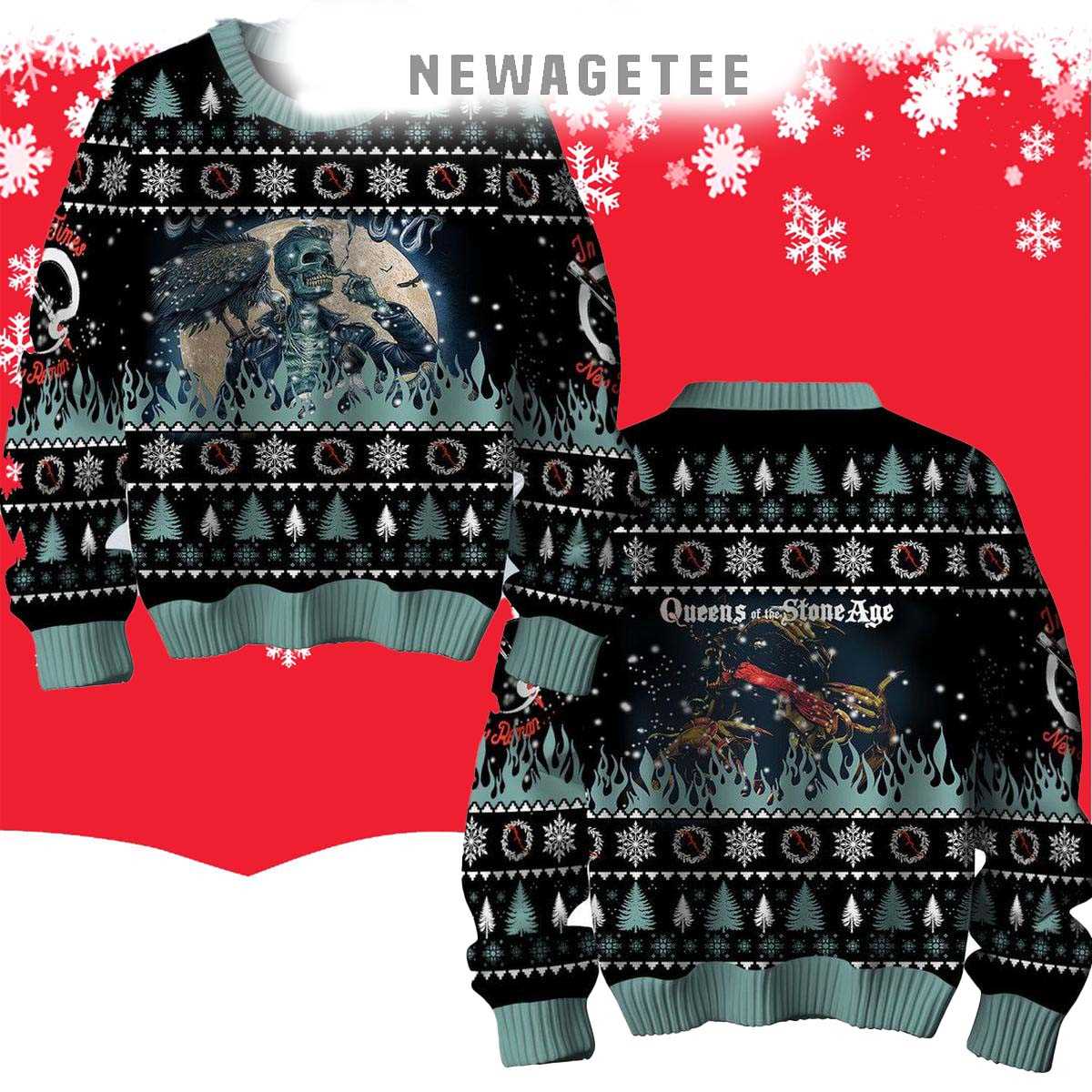Queen Of Stone Age Death And Love 2025 Ugly Christmas Sweater Queen Of Stone Age Death And Love 2025 Ugly Christmas Sweater