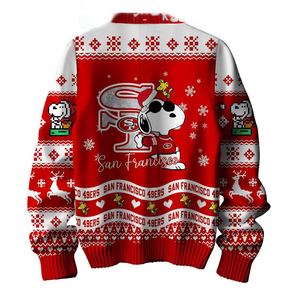 San Francisco 49ers Snoopy Woodstock Puffer Jacket Ugly Christmas Sweater San Francisco 49ers Snoopy Woodstock Puffer Jacket Ugly Christmas Sweater