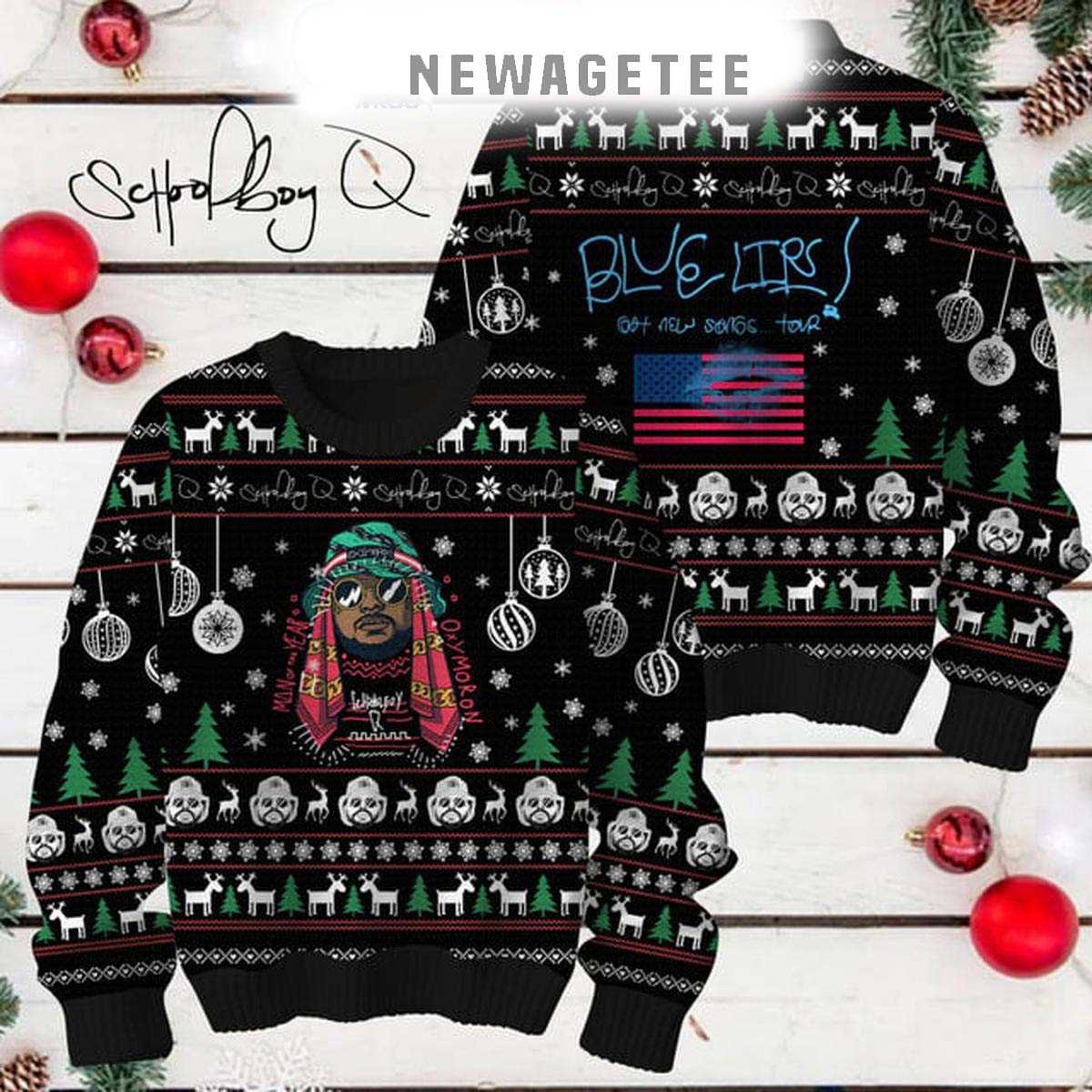 Schoolboy Q Blue Lips Christmas Ugly Sweater Schoolboy Q Blue Lips Christmas Ugly Sweater