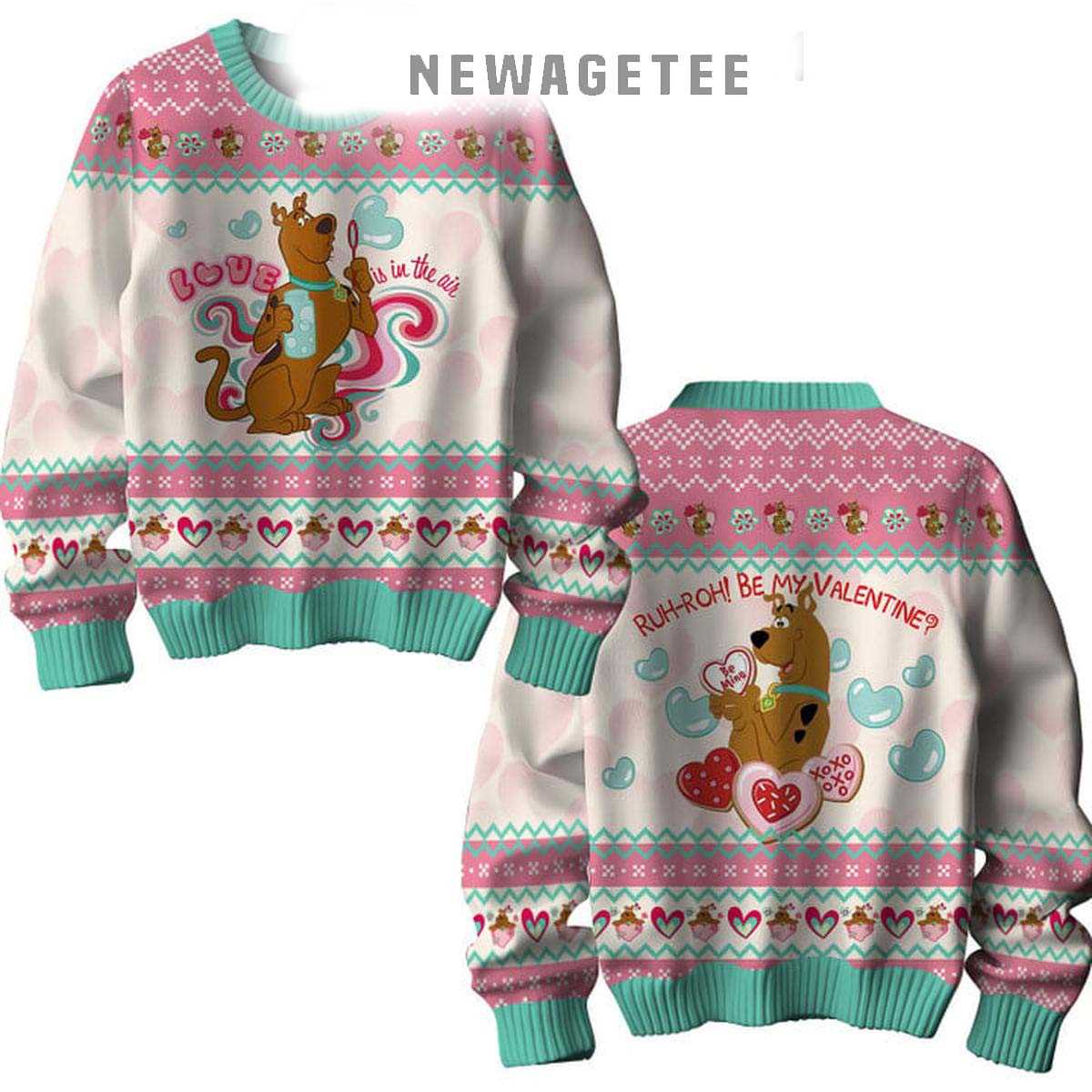 Scooby Doo Ruh Roh Be My Valentine Happy Holidays 2025 Ugly Christmas Sweater Scooby Doo Ruh Roh Be My Valentine Happy Holidays 2025 Ugly Christmas Sweater