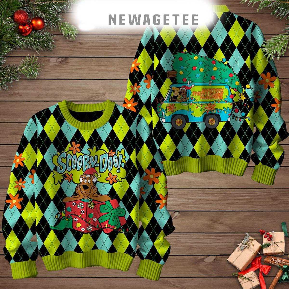 Scooby Doo The Mystery Machine Christmas Be Merry Ugly Sweater