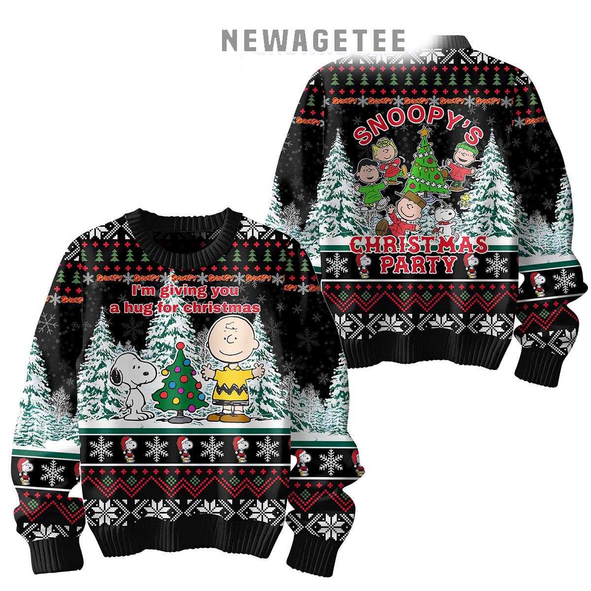 Snoopy Im Giving You A Hug For Christmas Fan Ugly Sweater