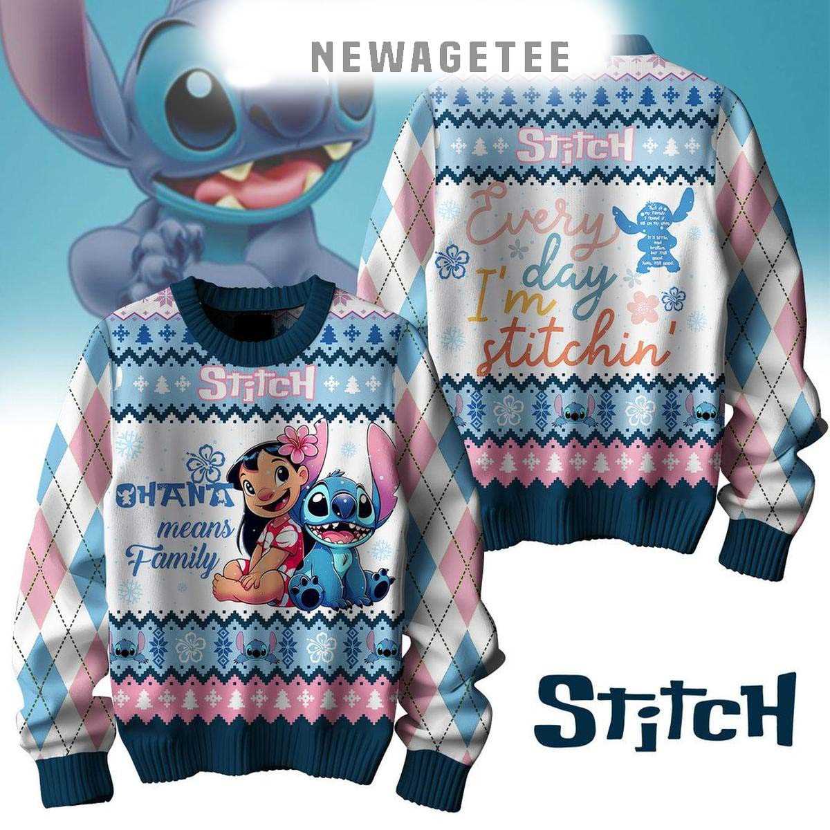 Stitch Ohana Means Family Lets Stitch Christmas Ugly Sweater Stitch Ohana Means Family Lets Stitch Christmas Ugly Sweater