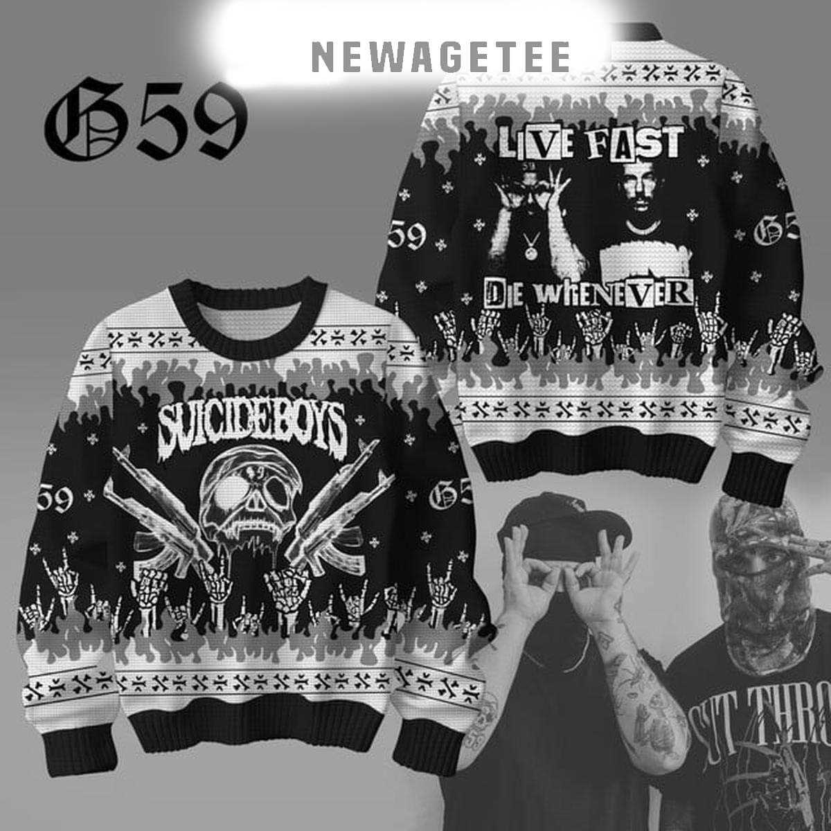 Suicideboys Live Fast Die Whenever 2025 Ugly Christmas Sweater Suicideboys Live Fast Die Whenever 2025 Ugly Christmas Sweater