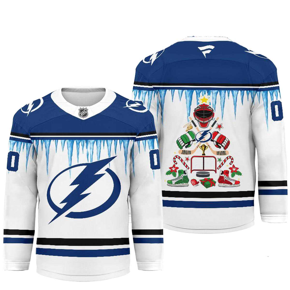 Tampa Bay Lightning Icicle Christmas Tree Custom Hockey Jersey