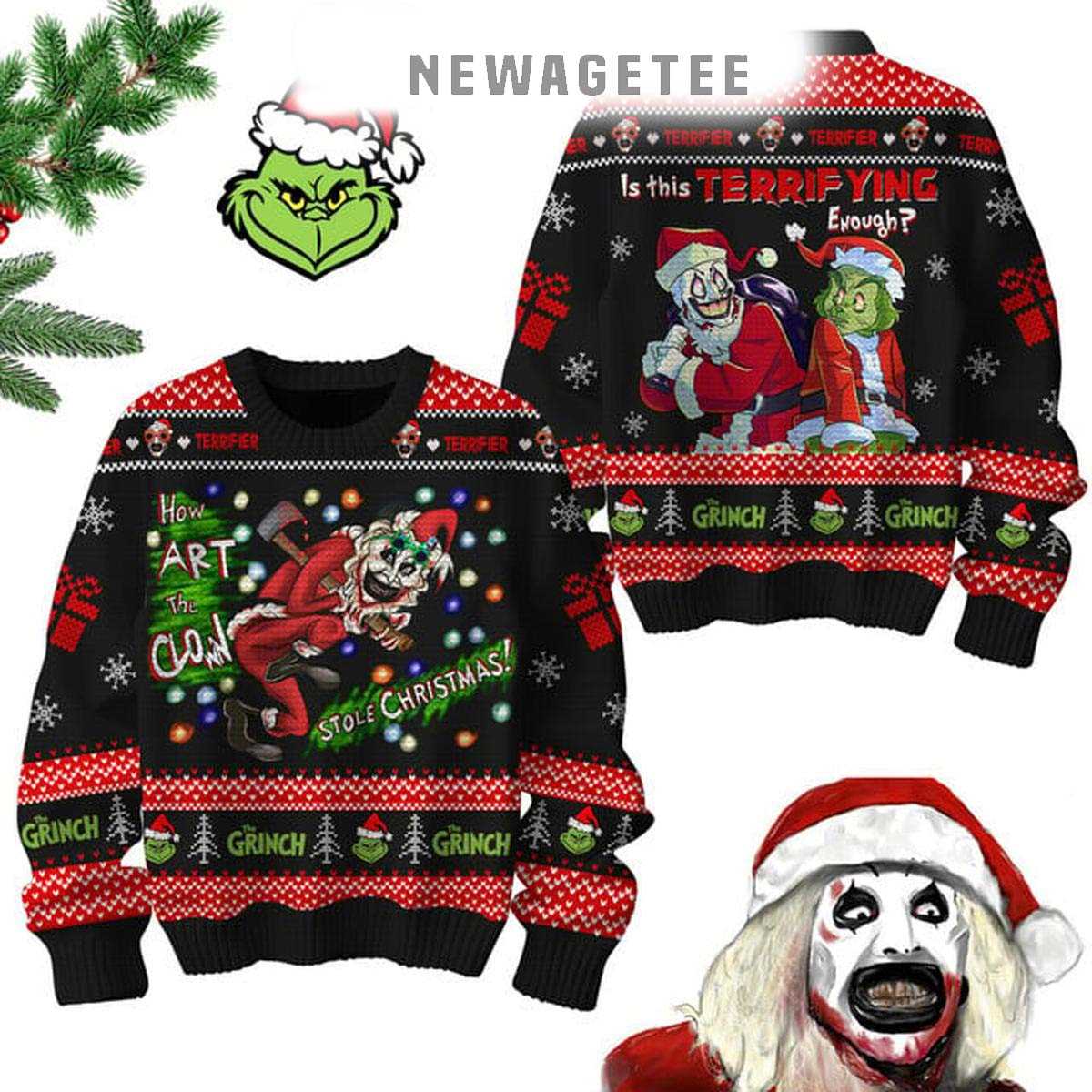 The Grinch Is This Terrifying Everyday Merry 2025 Ugly Christmas Sweater