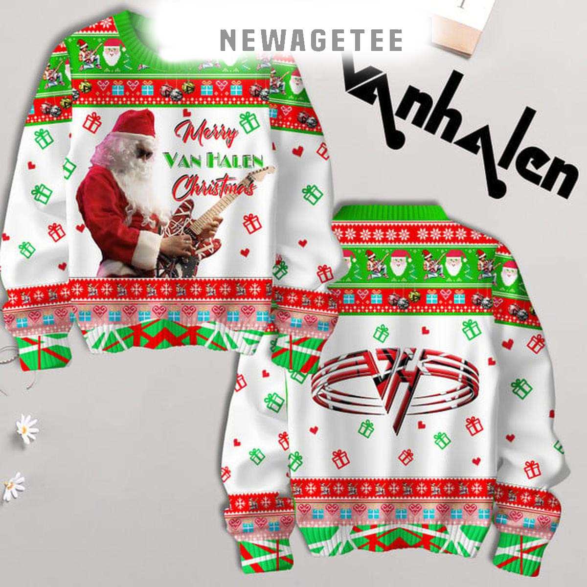 Van Halen Merry Van Halen Christmas Happy Holidays Ugly Sweater