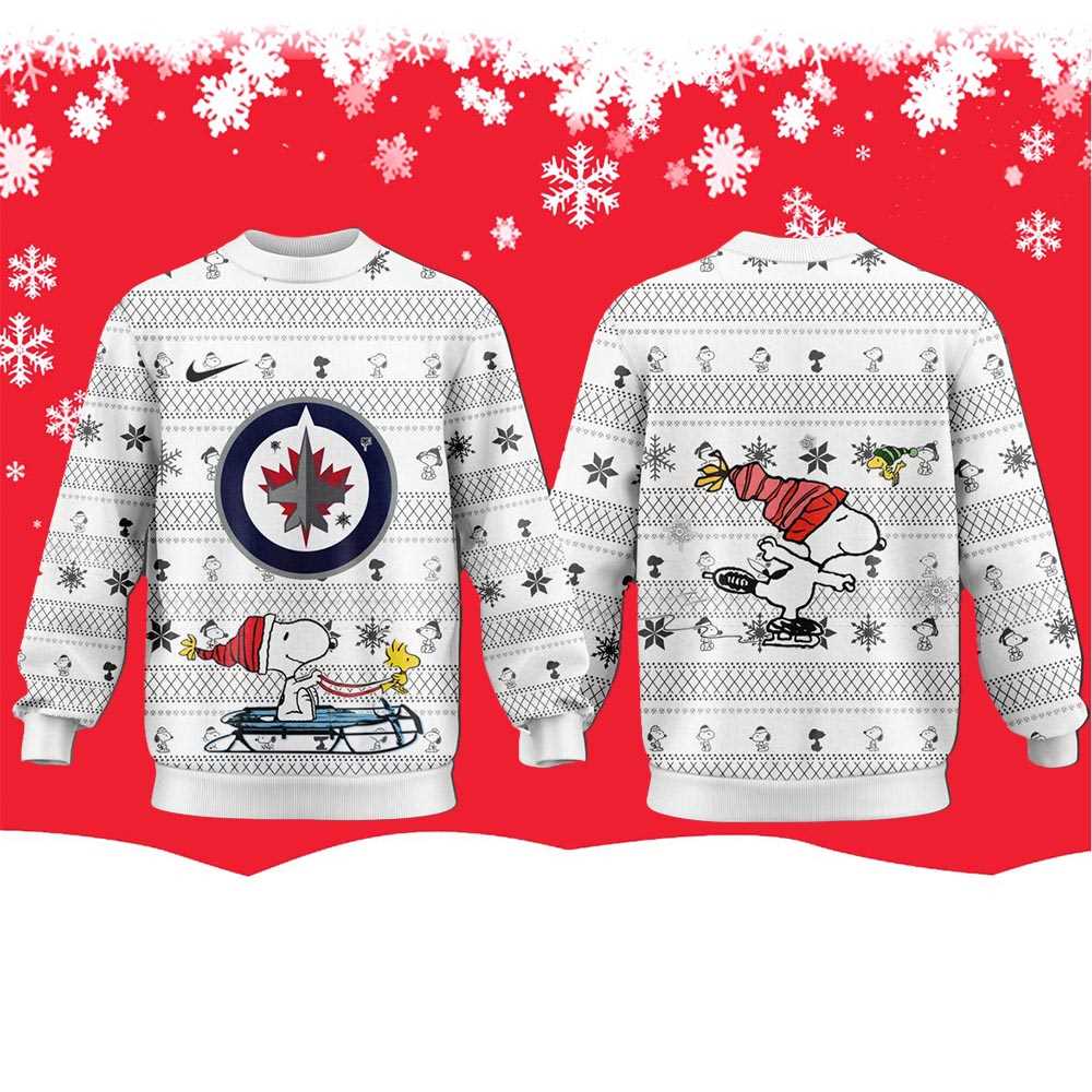 Winnipeg Jets Snoopy Peanuts 2025 Ugly Christmas Sweater